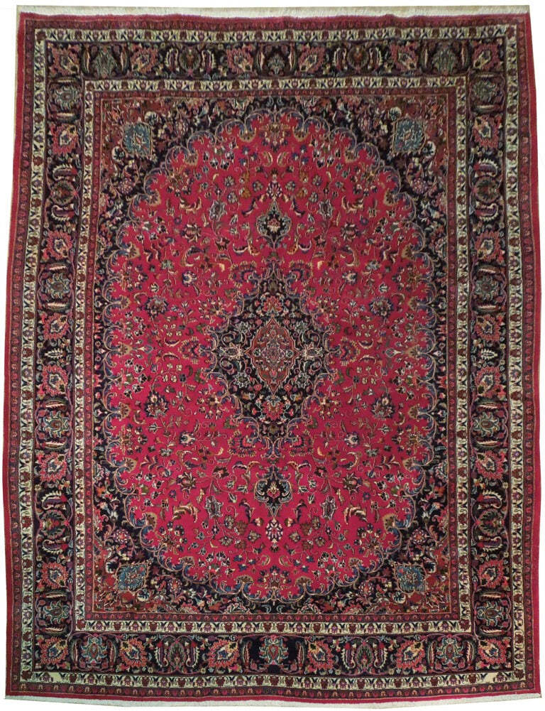 10′ x 13′ Black Traditional Semi Antique Kashaan Rug 71087