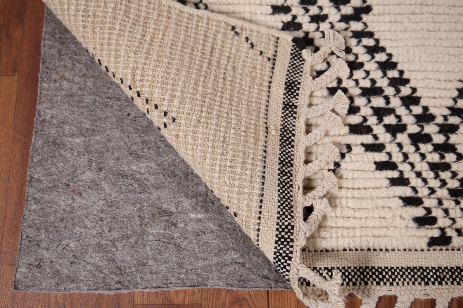 Moroccan Oriental Area Rug 5×9 Hand-knotted Wool Geometric Ivory/ Brown Carpet