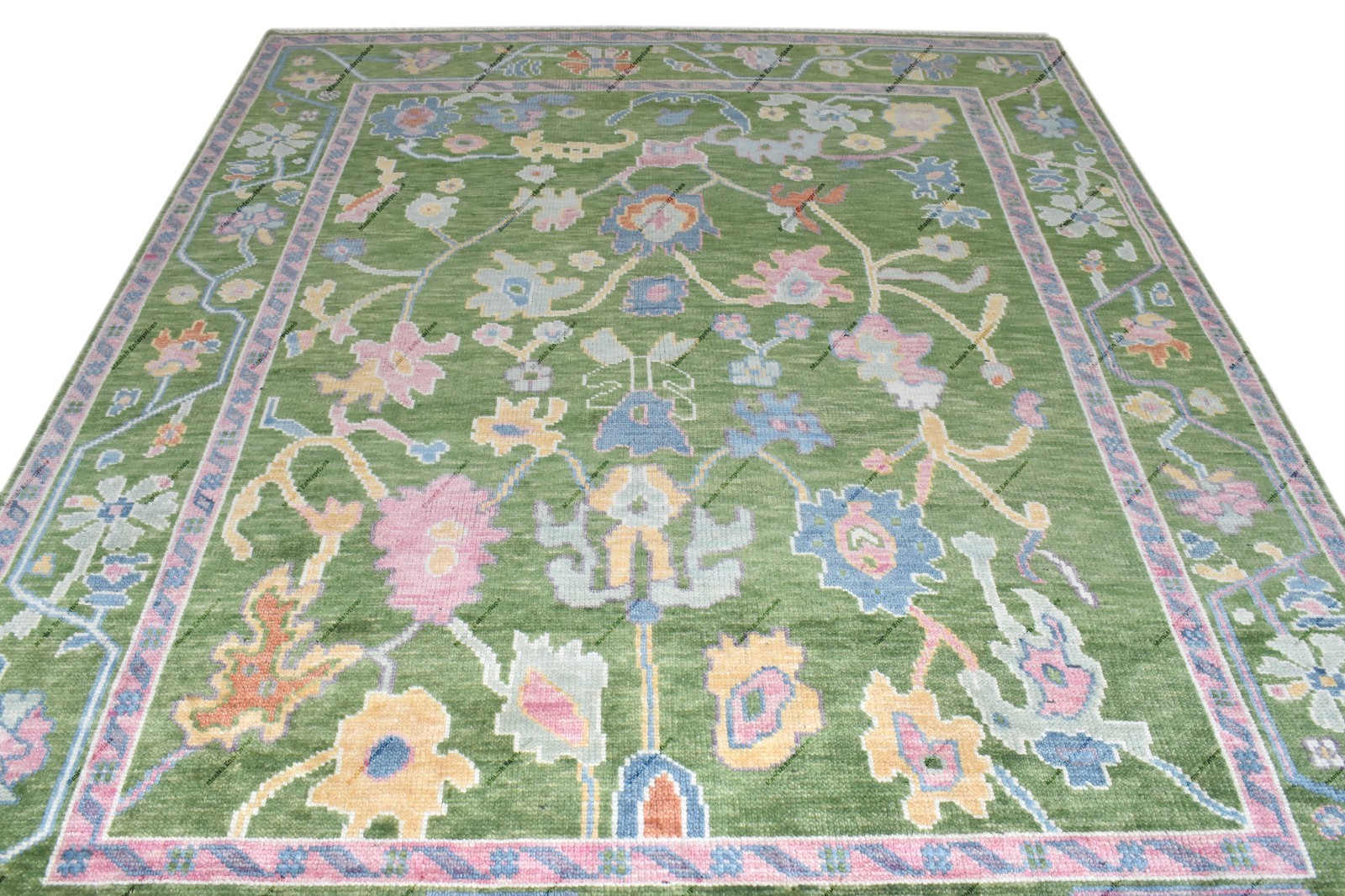 Olive Green Wool rugs modern design Oushak rug Handmade living beroom area rug