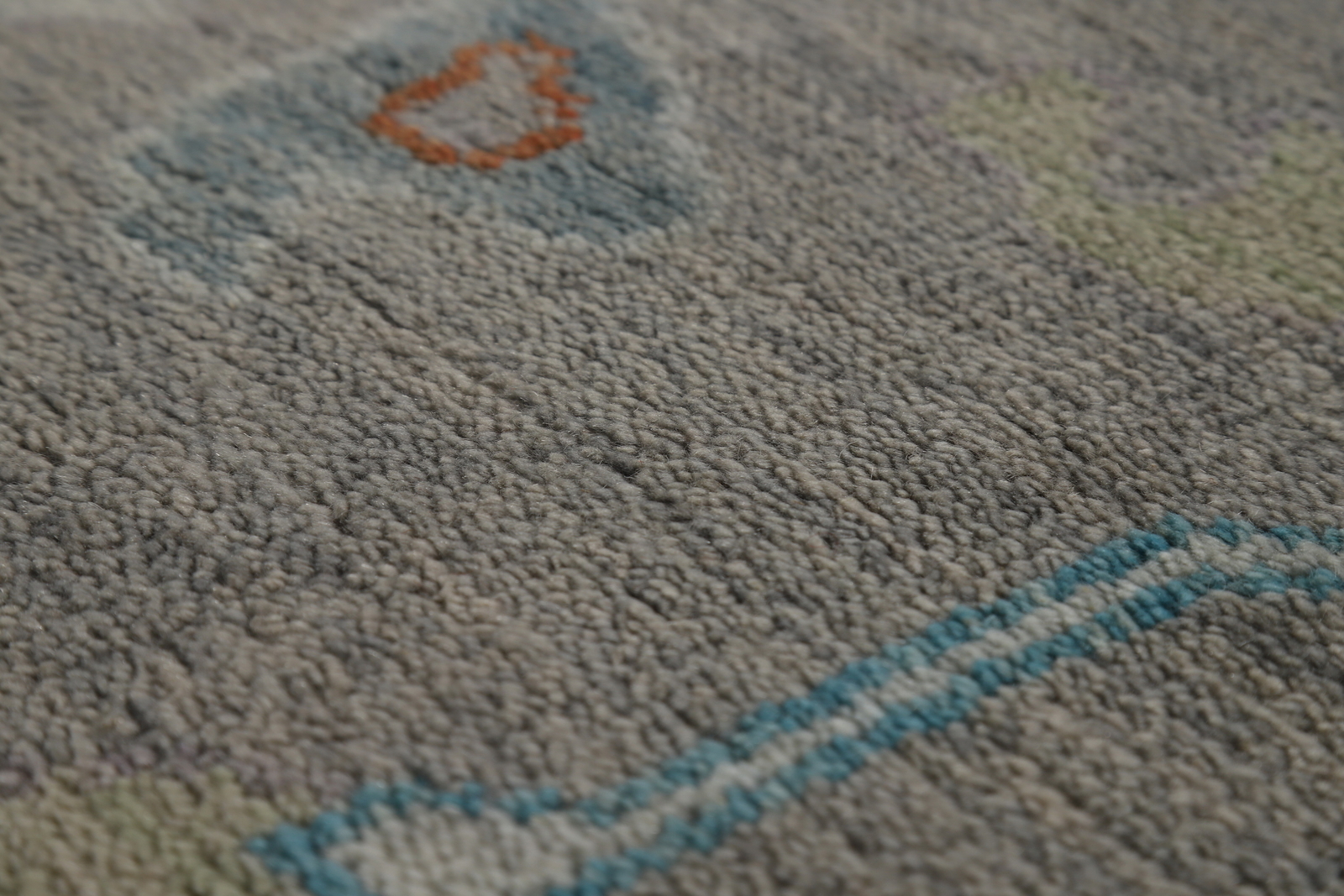 Bohemian Oushak Indian Area Rug Hand-Knotted Wool Large Rugs 12×15 ft Grey