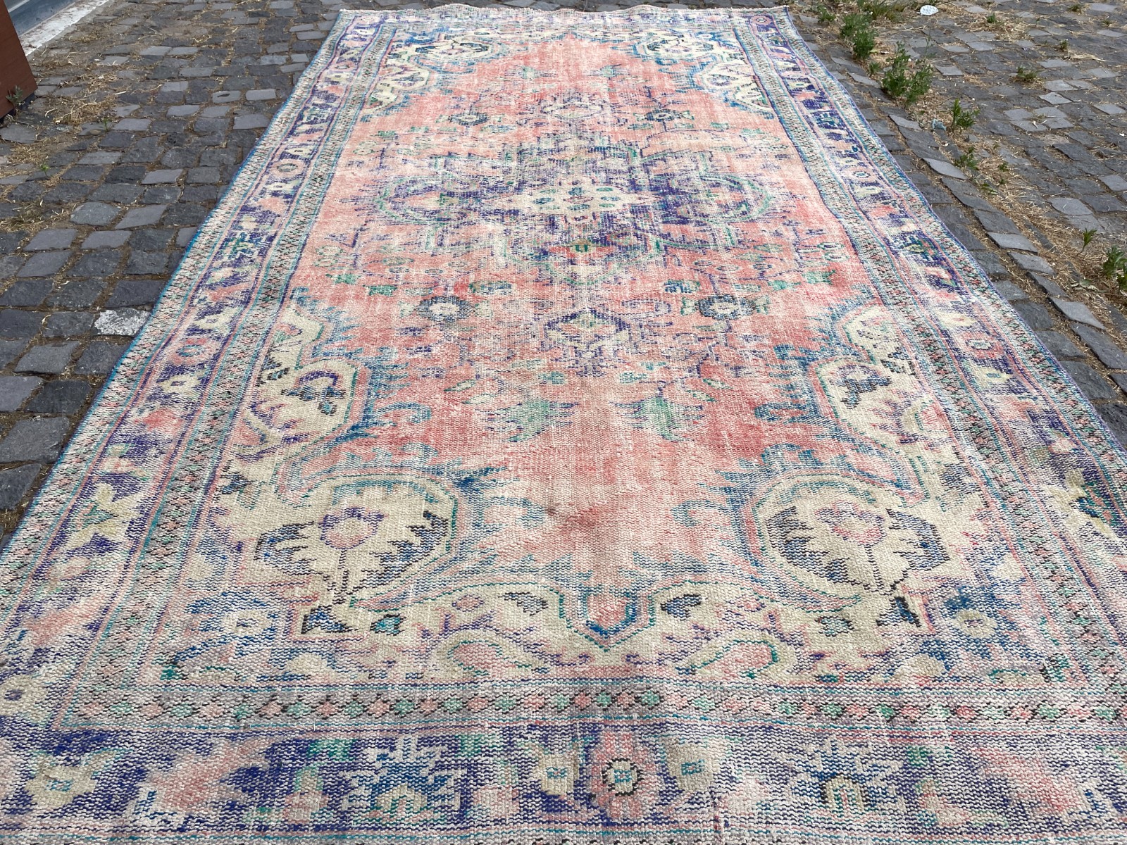 Turkish Vintage Rug, Handmade Wool Rug, Bohemian Large Rug, 5,9 x 11, ft