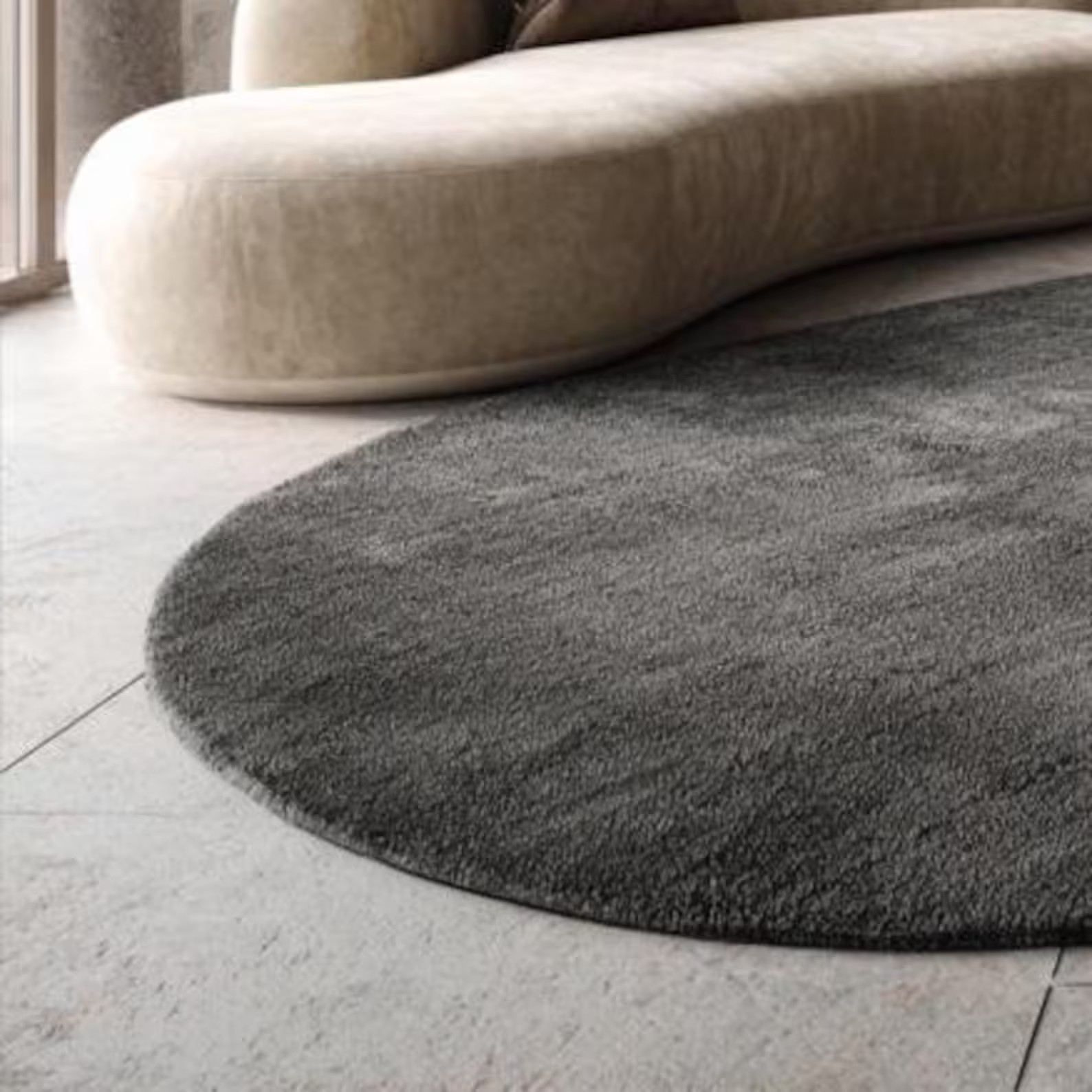 Hand Tufted Solid Charcoal Black Wool Area Rugs for Living Room Modern Minimalis