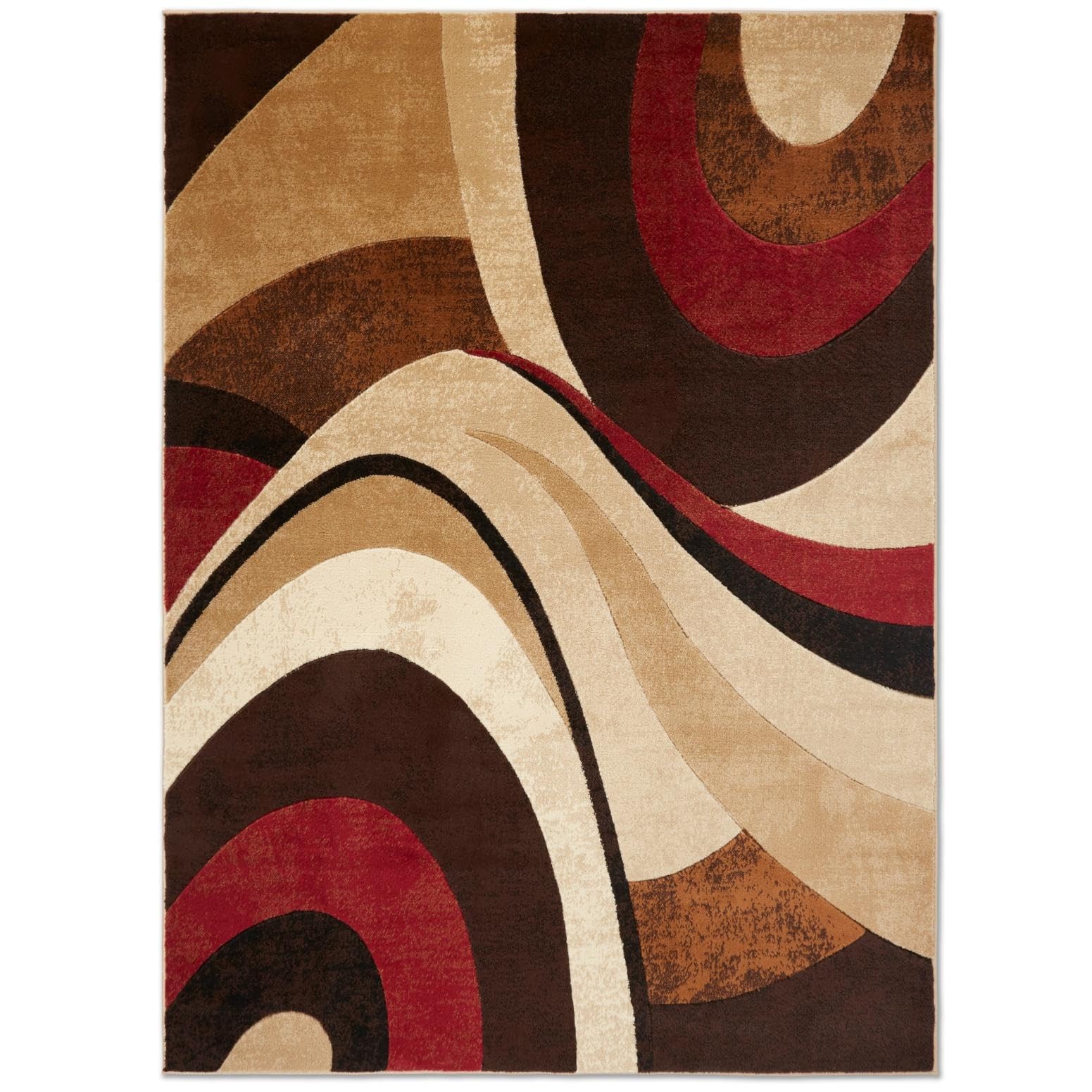 Home Dynamix Tribeca Slade Modern Area Rug, Abstract Brown/Red 39″x55″