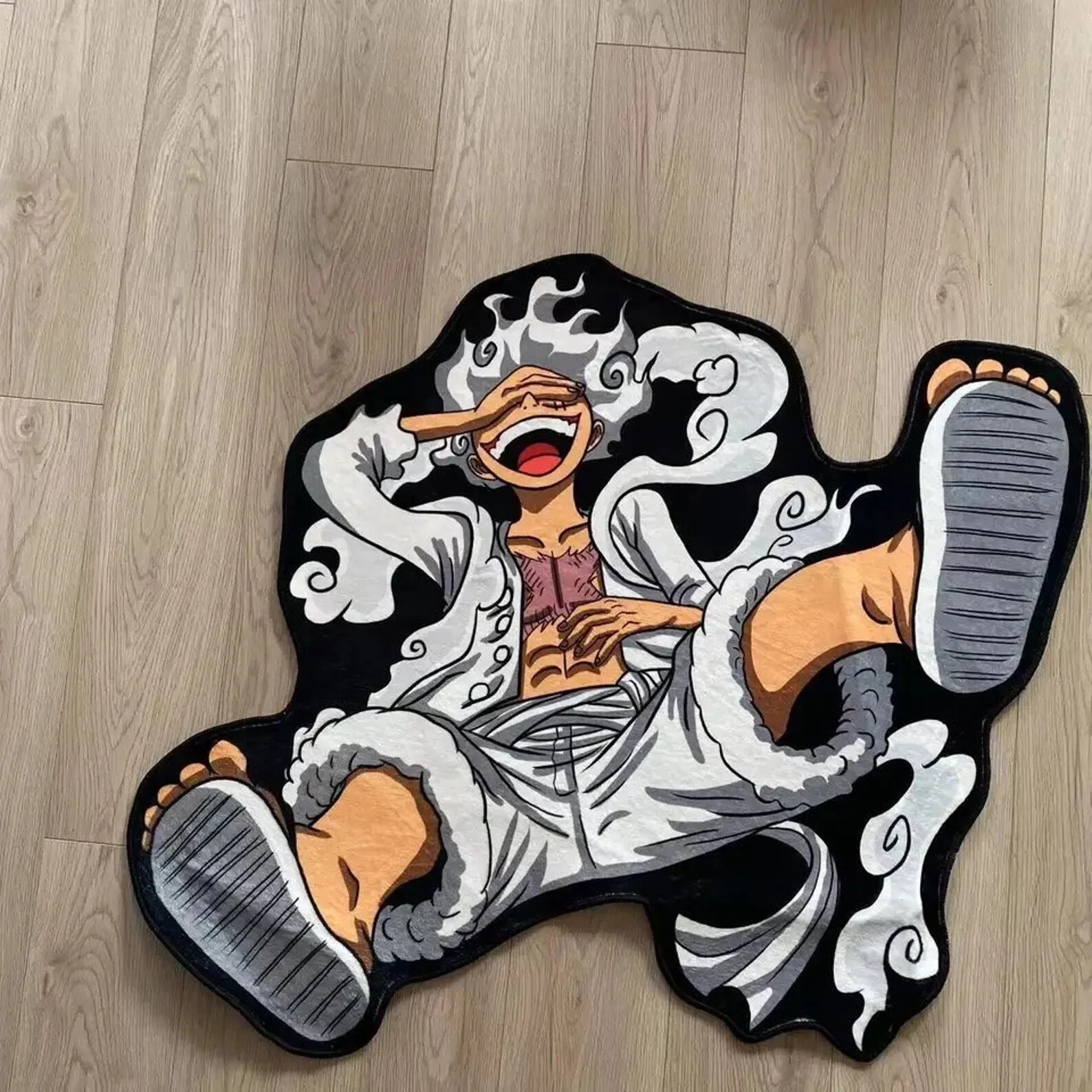 Anime Gear 5 Luffy Shaped Rug – Custom Handmade Tufted Carpet | One Piece Fan
