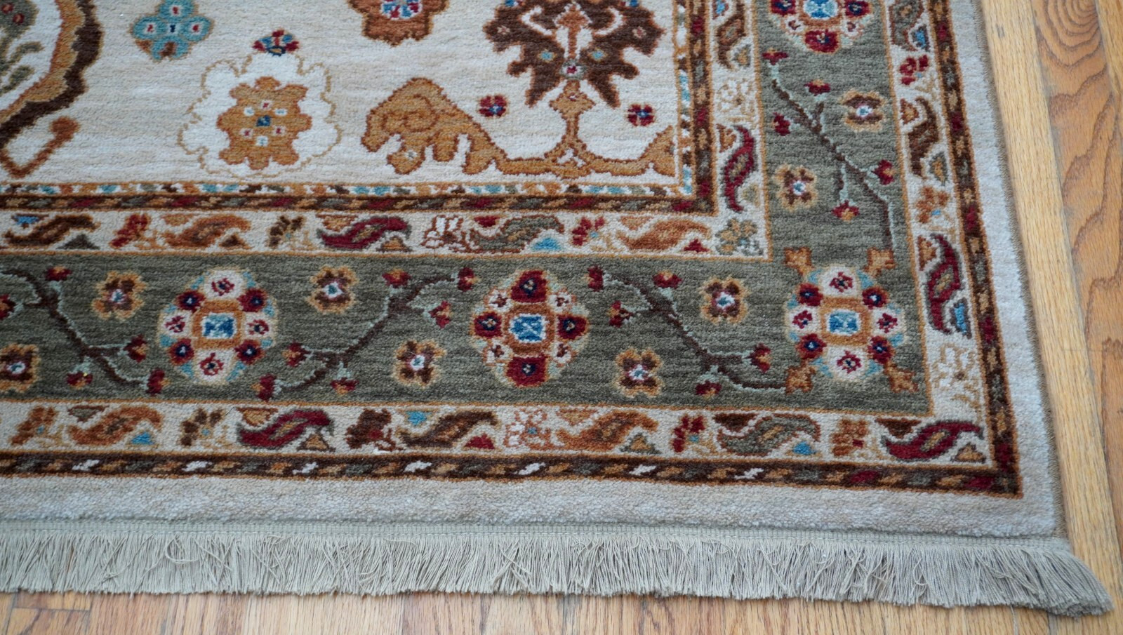 Authentic Original Karastan Ivory Oushak # 700-721 Wool Pile Rug 5’9″ x 9′