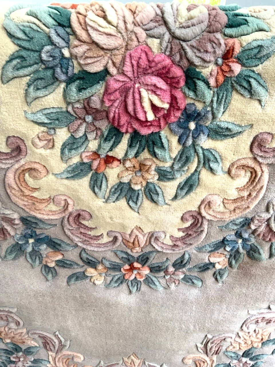 CHINESE HAND KNOTTED 100% HIGH Q-Y WOOL 90 LINE THICK VINTAGE ORIENTAL RUG