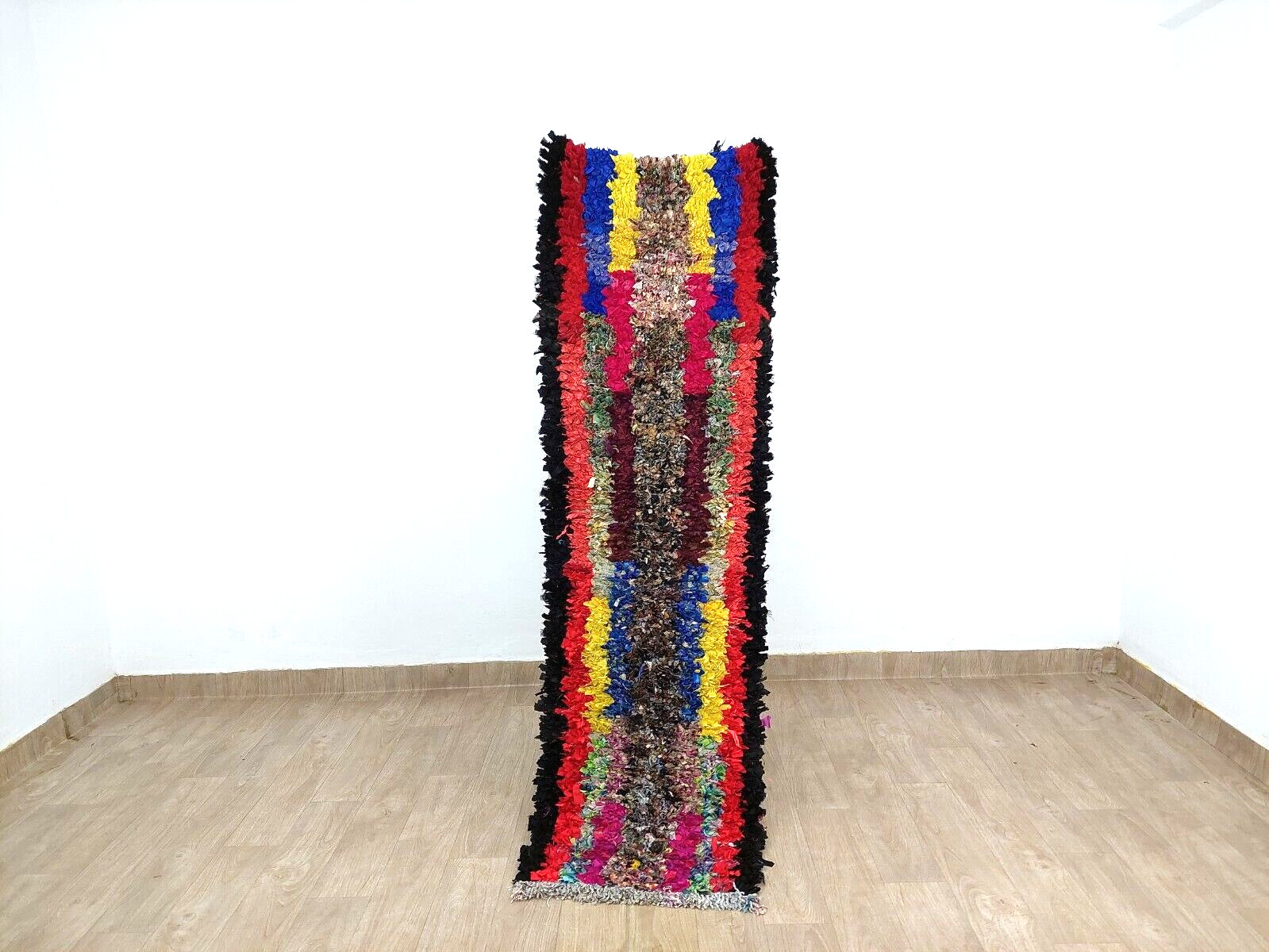 Vintage Bohemian Runner Rug 2×7 Handmade Colorful Moroccan Geometric Tribal Rugs