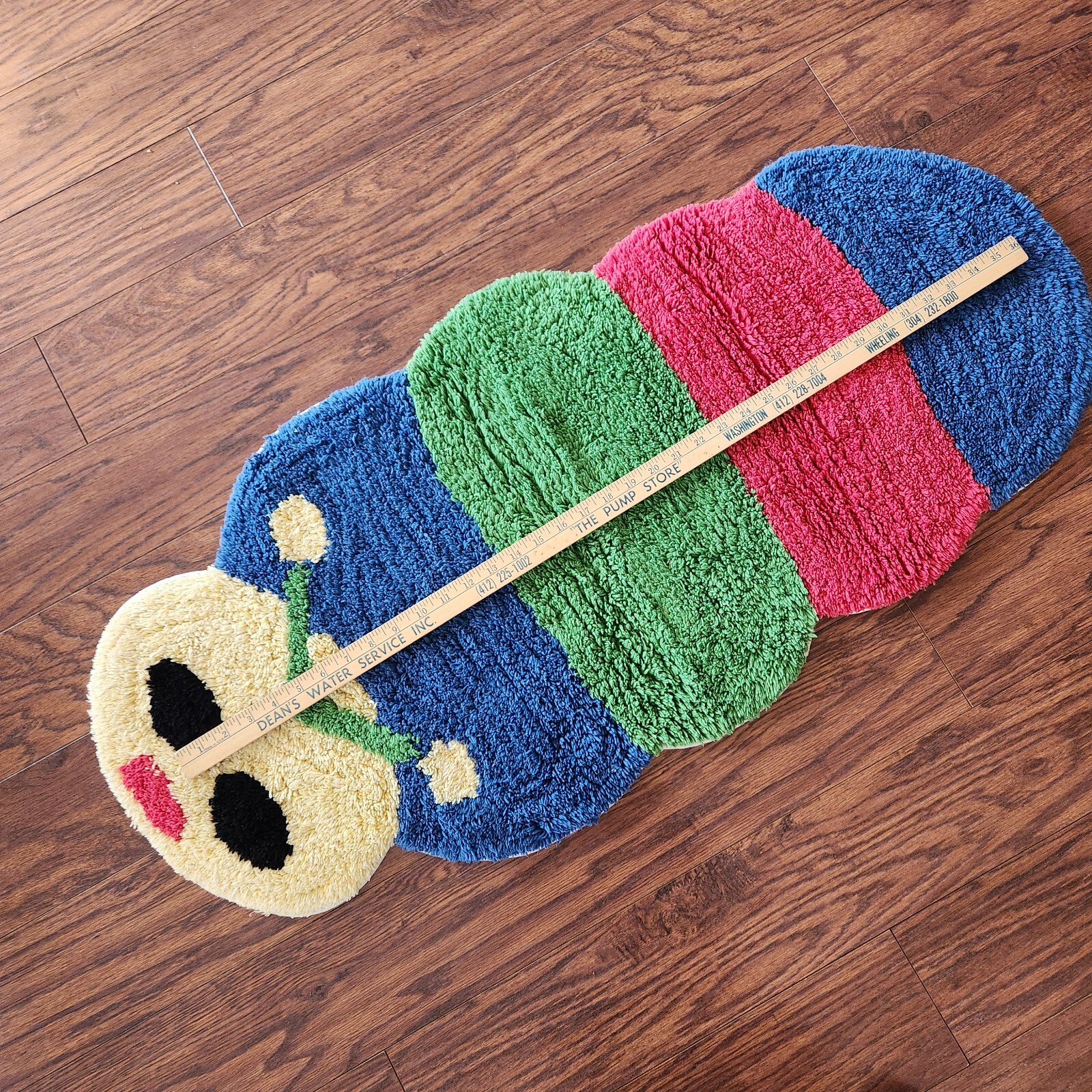 Decorative Caterpillar Rug Shaped Figural Bug Insect Colorful Child Cotton 40 in