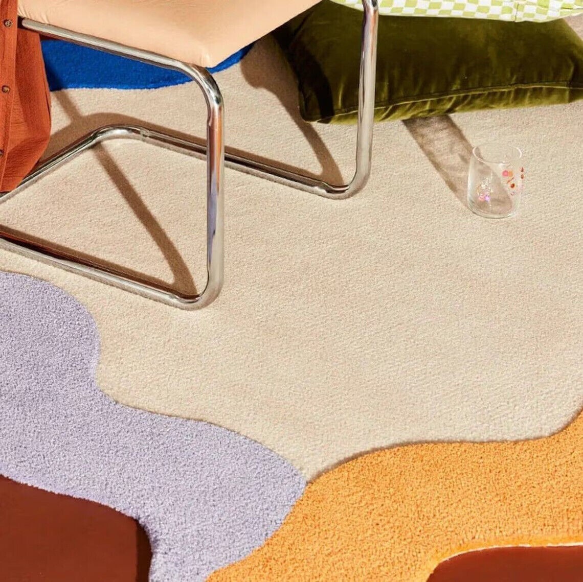 Modern Tufted Wool Area Rug | Clorfull Borde Rugs | Designer wool area Rug AX2