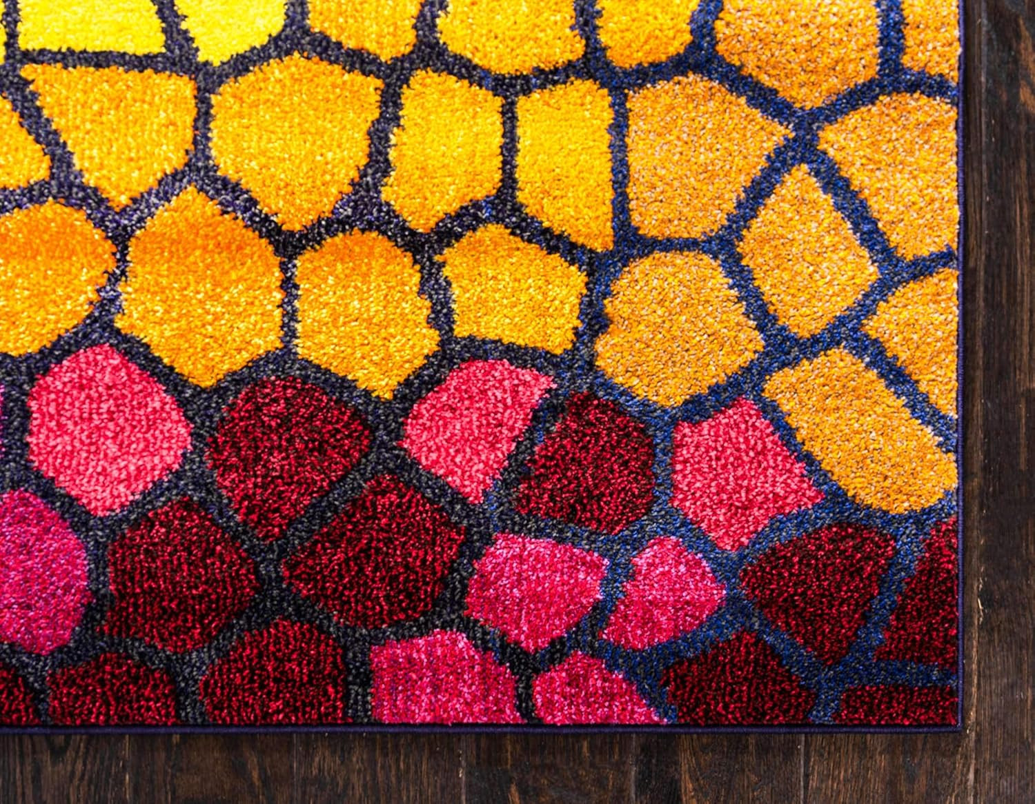 Modern Geometric Mosaic Area Rug – Colorful 9′ x 12′ Rectangular Design