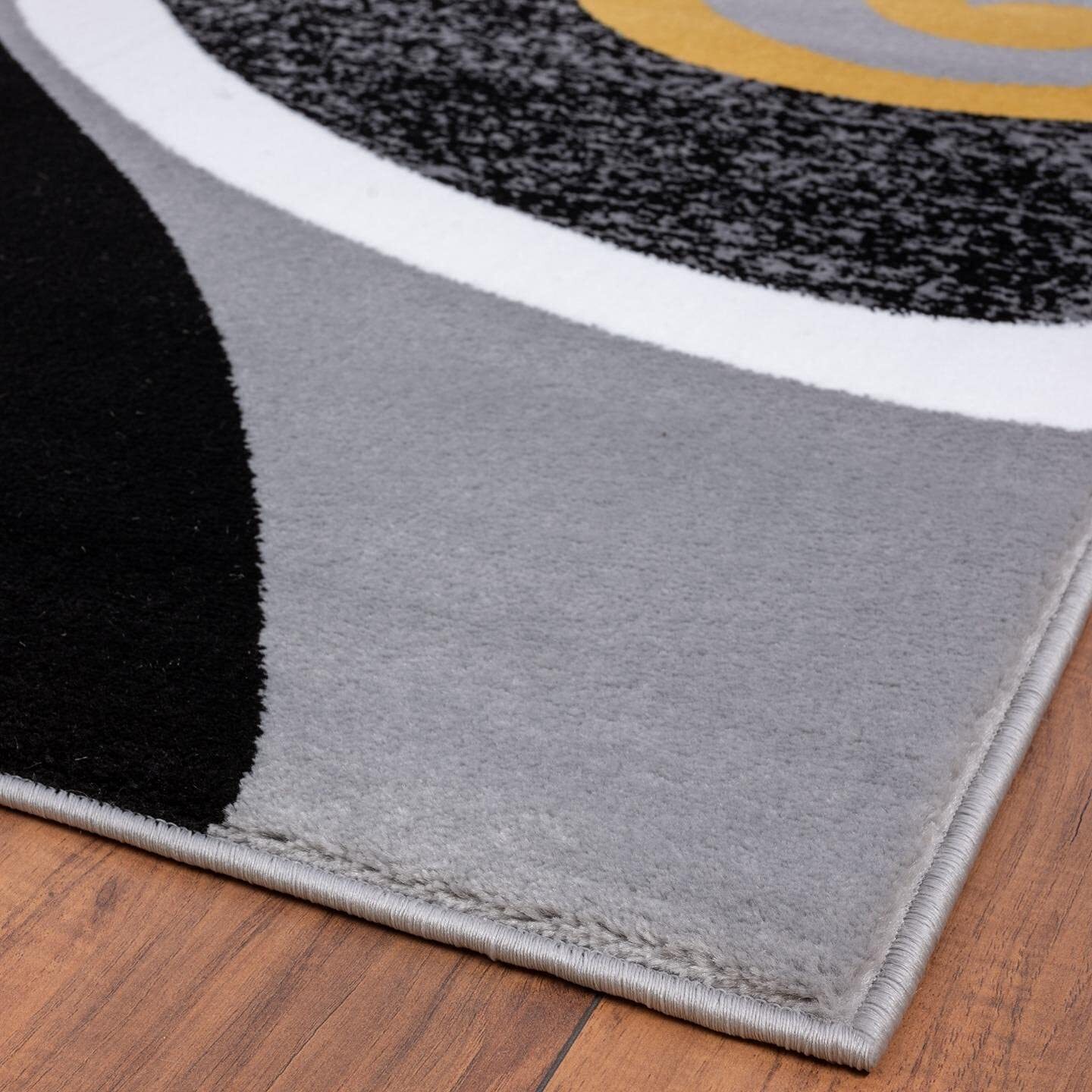 Home Decor Yellow Rugs Swirl Modern Abstract Area Rug Stylish Premium Rug