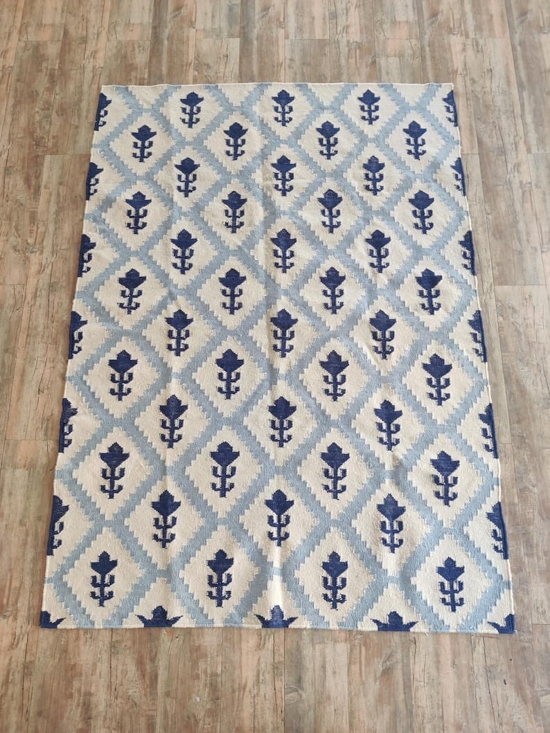 Handwoven Kilim Wool Rug Flatweave Carpet 9×12 8×10 ft Boho Living Room Bedroom