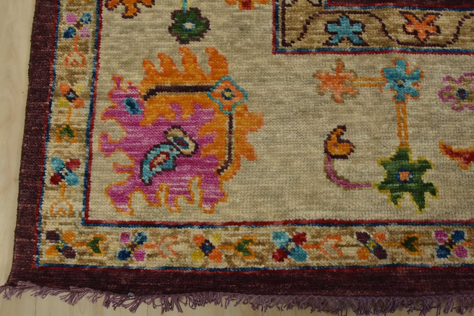 Anatolia Rug 8’11” x 11’6” Purple Wool Modern Hand-Knotted Oriental Carpet