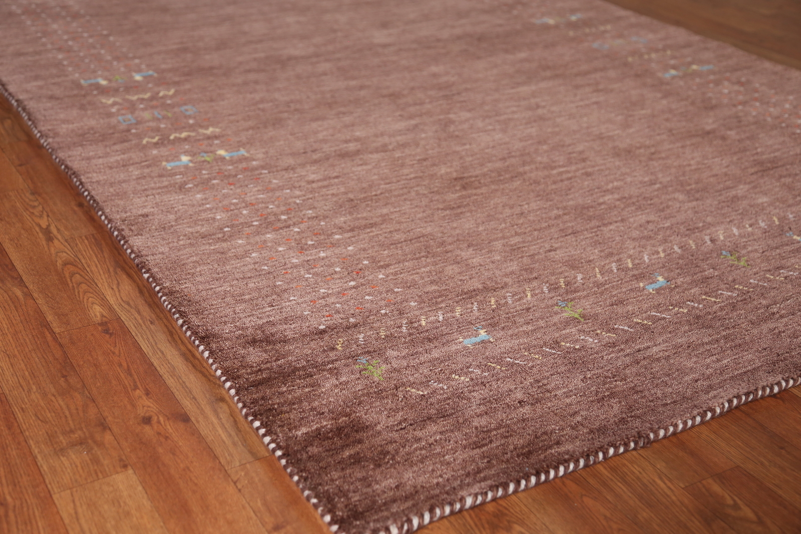 Soft and Plush Brown Gabbeh Hand-knotted Wool Rug 5×8 ft.