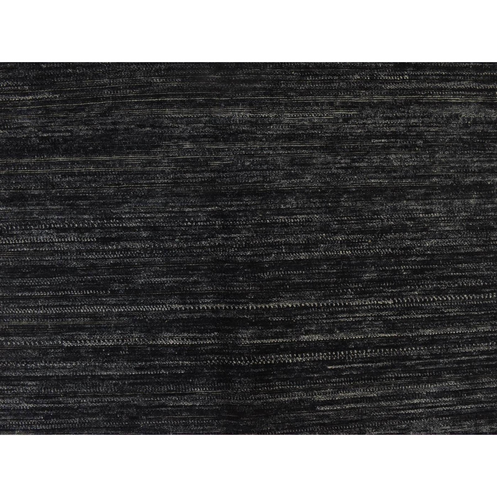 13’x18′ Charcoal Black Textured Pile Wool and Silk Hand Knotted XL Rug 78570
