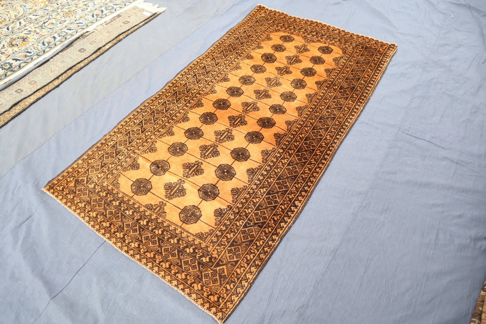 3’3×6’3 ft- Afghan Tribal Peach Vintage Handmade Wool Rug / Bedroom Entryway Rug