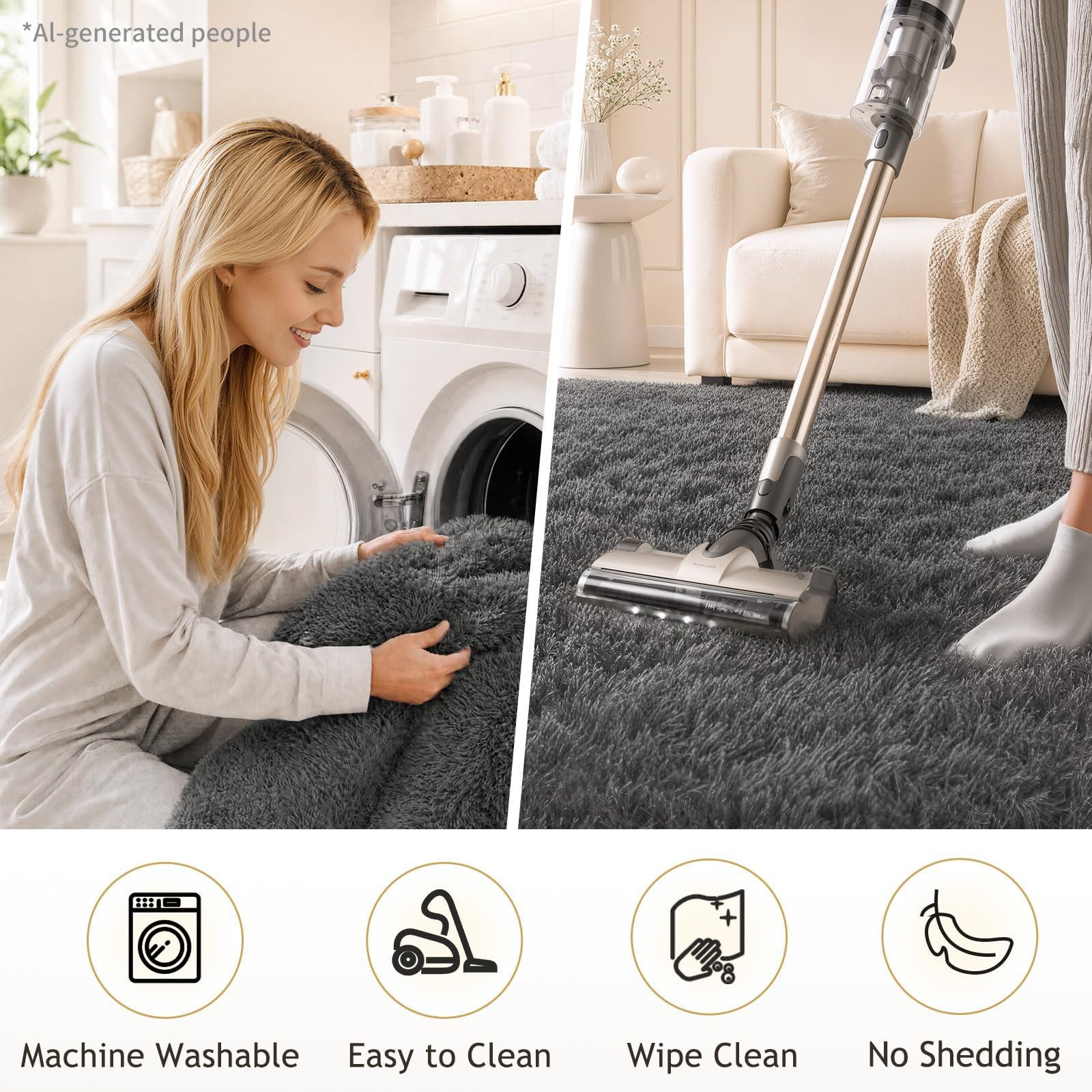 2×6 Washable Runner Rug for Hallway,Non-Slip Fluffy Soft Bedside Rugs, Bedroo…