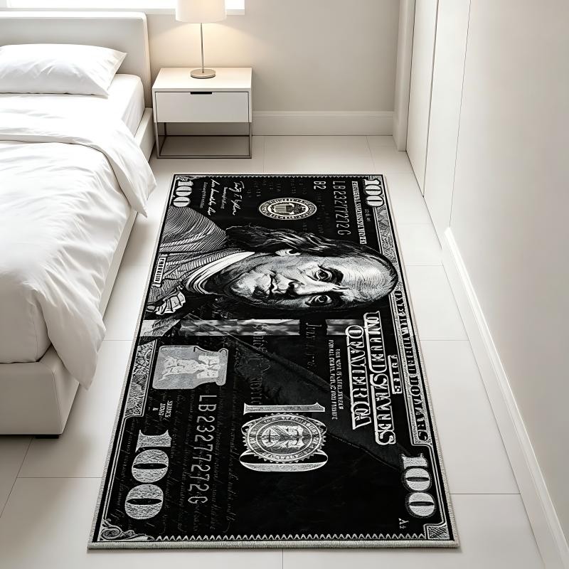 Colorful Dollar Print Carpet Rug, Non-slip, Stain-resistant Home Décor