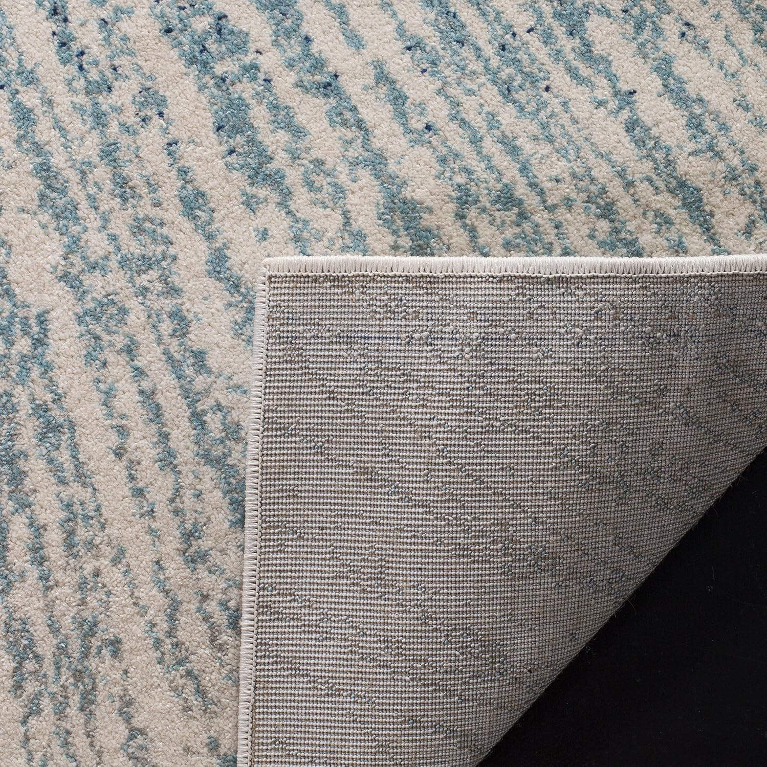 Evoke Collection 10′ x 14′ Area Rug, Royal & Ivory, Abstract Design, Easy Care