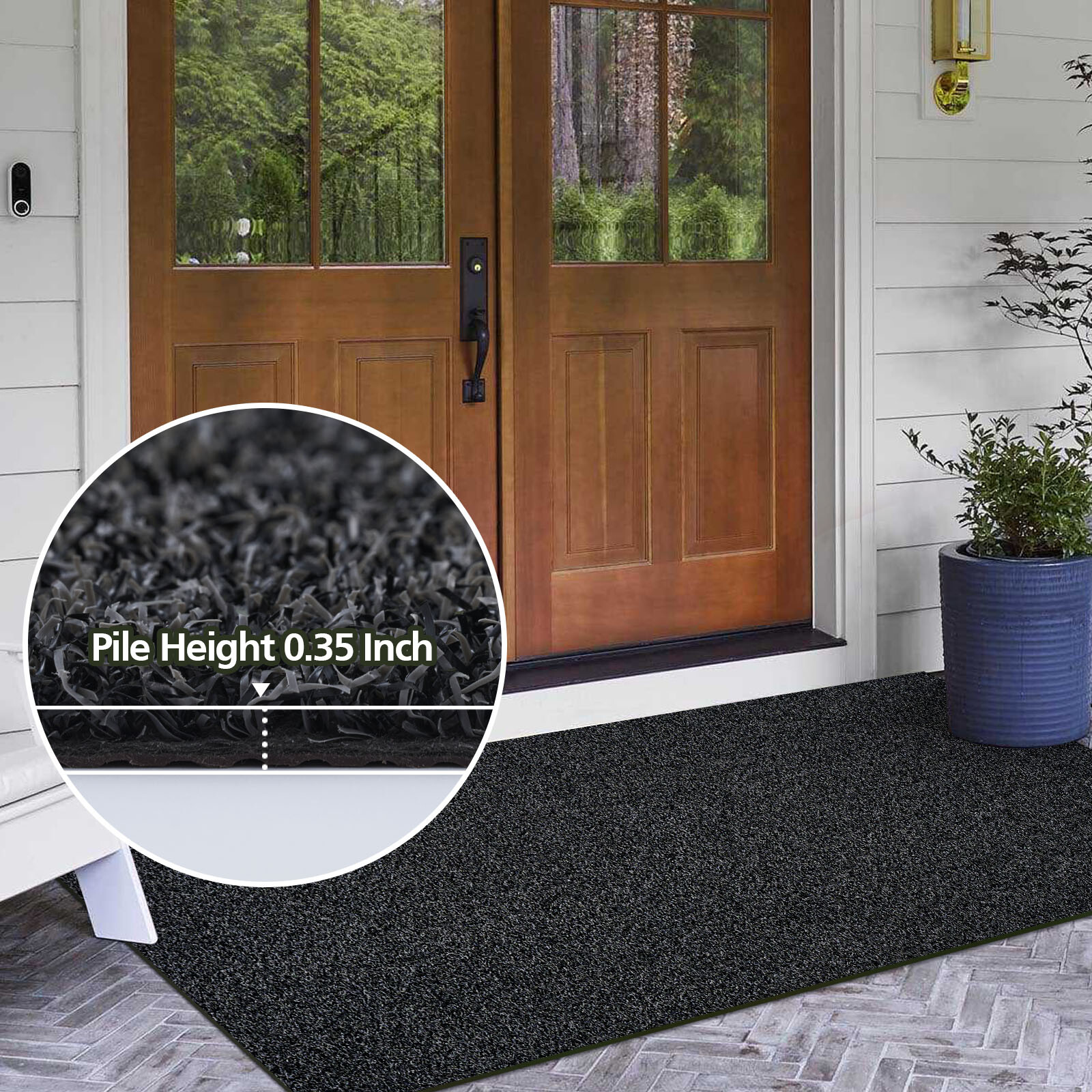 Outdoor Rug Waterproof Area Rugs Outdoor Patio Rug Carpet Entryway Mat Grey