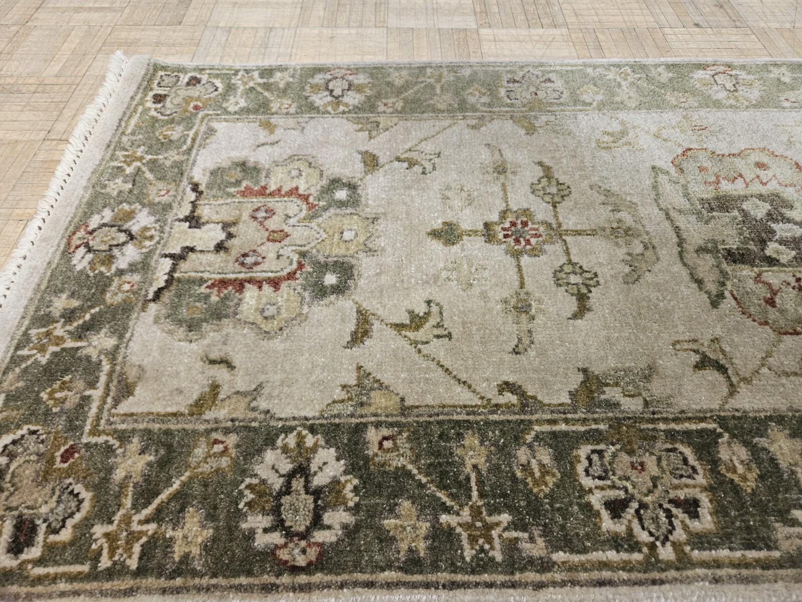 2.6×8 KALATY OUSHAK RUG – FINE HAND WOVEN RUG 100% WOOL GOOD CONDITION