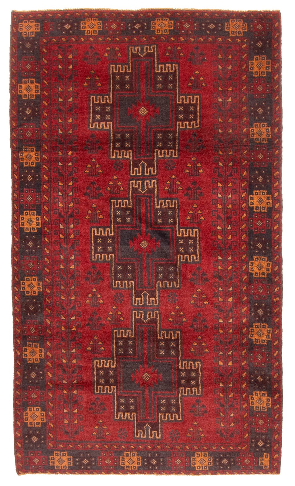 Vintage Hand-Knotted Area Rug 3’7″ x 6’0″ Traditional Oriental Wool Carpet