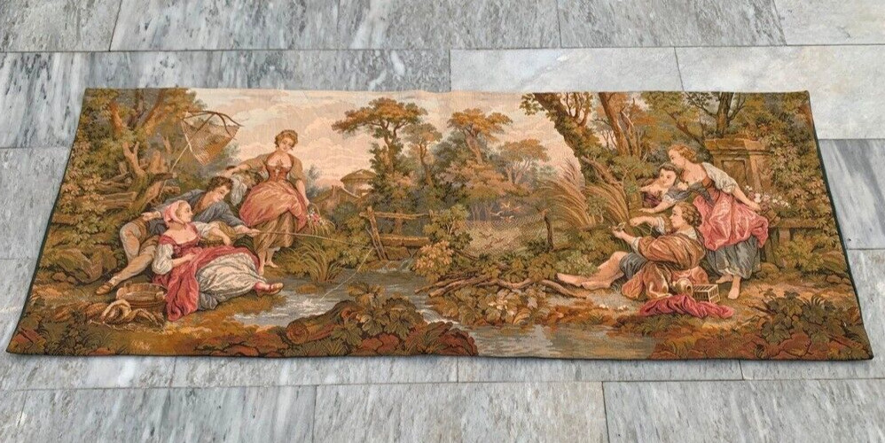 Vintage Tapestry, French Romantic Tapestry Pictorial Tapestry Home Décor 2×6 ft