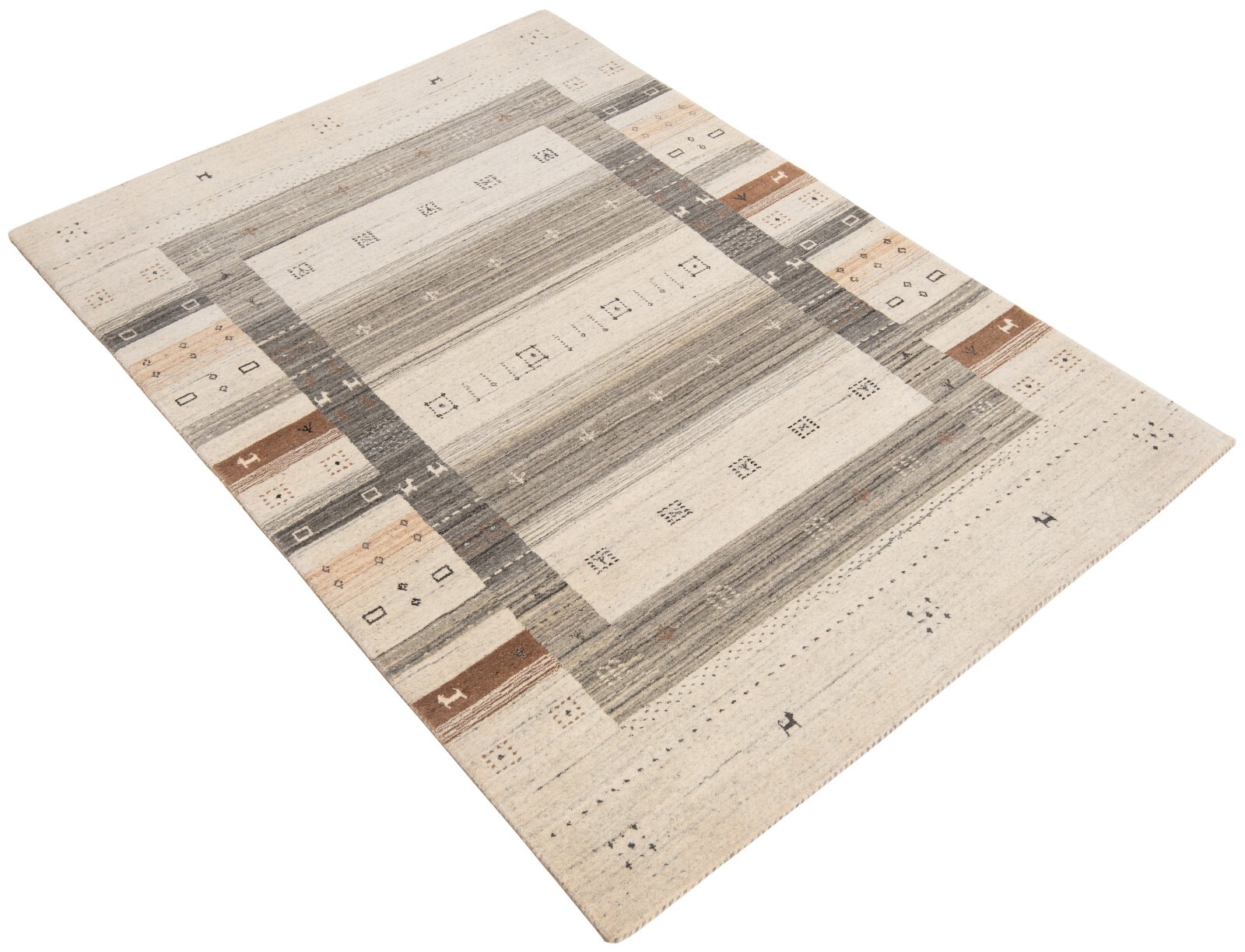 Handloom 202X142 Cm Handwoven Oriental Carpet, Modern, Rug