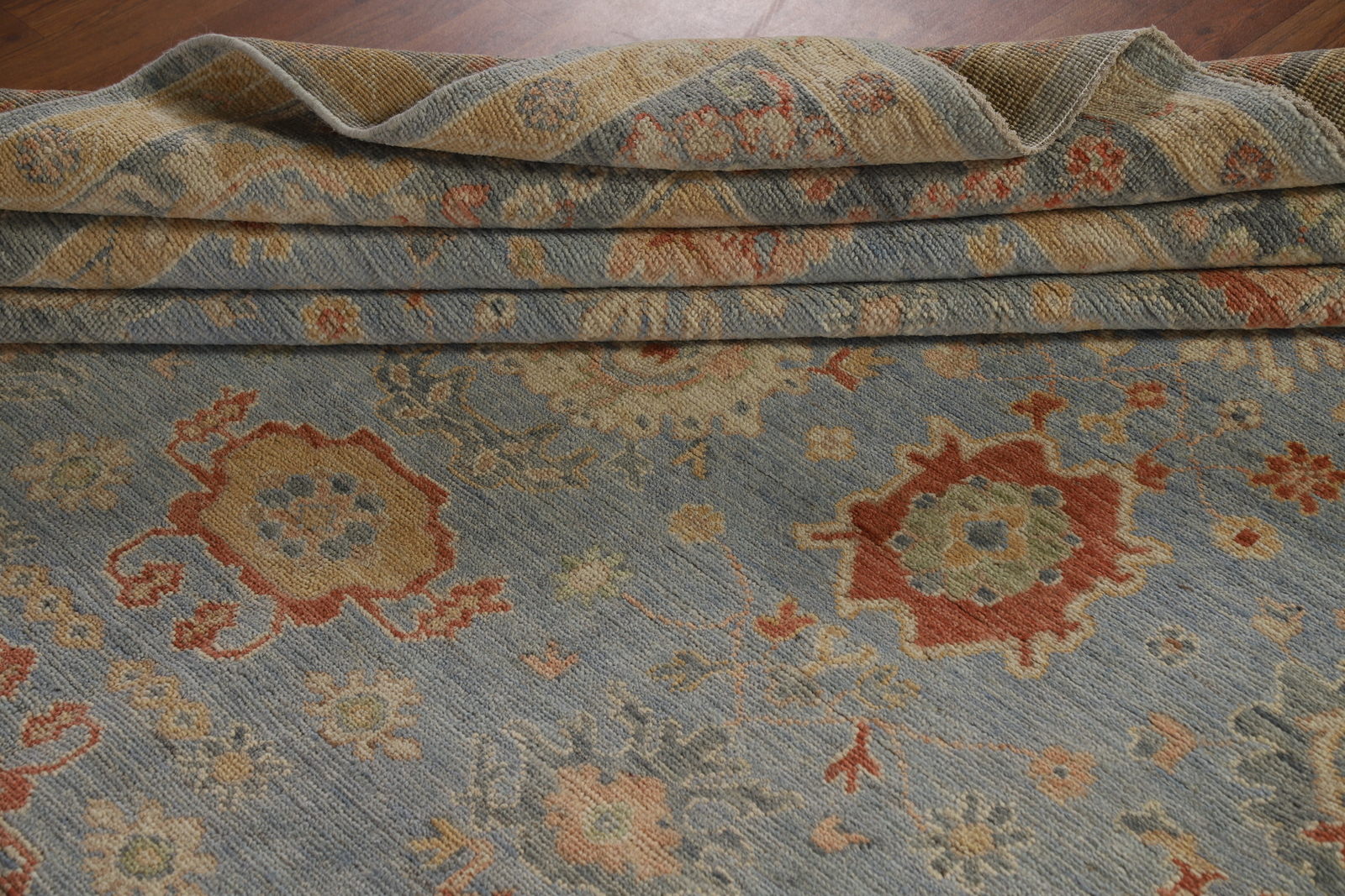 Vegetable Dye Authentic Oushak Turkish Rug 9×12 ft Handmade Wool Carpet