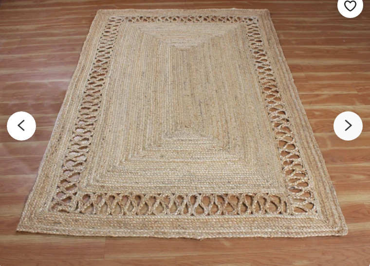 Rug 100% natural braided jute Runner handmade modern carpet rustic look area Rug