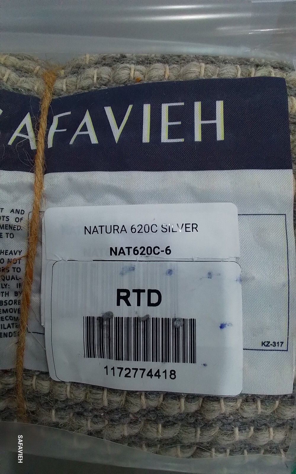 SILVER 6′-0″ x 9′-0″ Broken Thread Rug, Reduced Price 1172774418 NAT620C-6