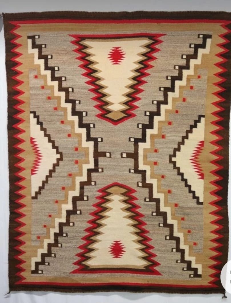 Southwestern Navajo Ganado Rug Handmade Antique Native American Wool Large Rugs