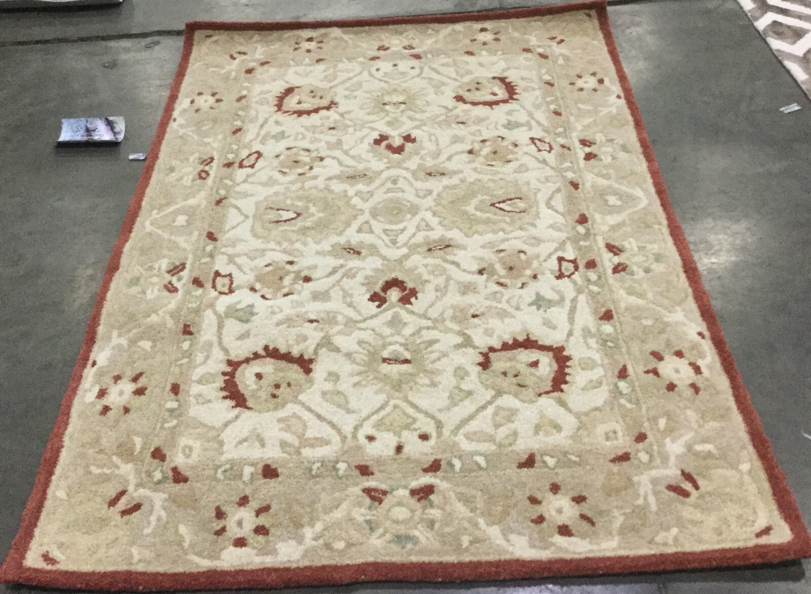 BEIGE / RUST 4′ X 6′ Broken Thread Rug, Reduced Price 1172658988 AN512E-4