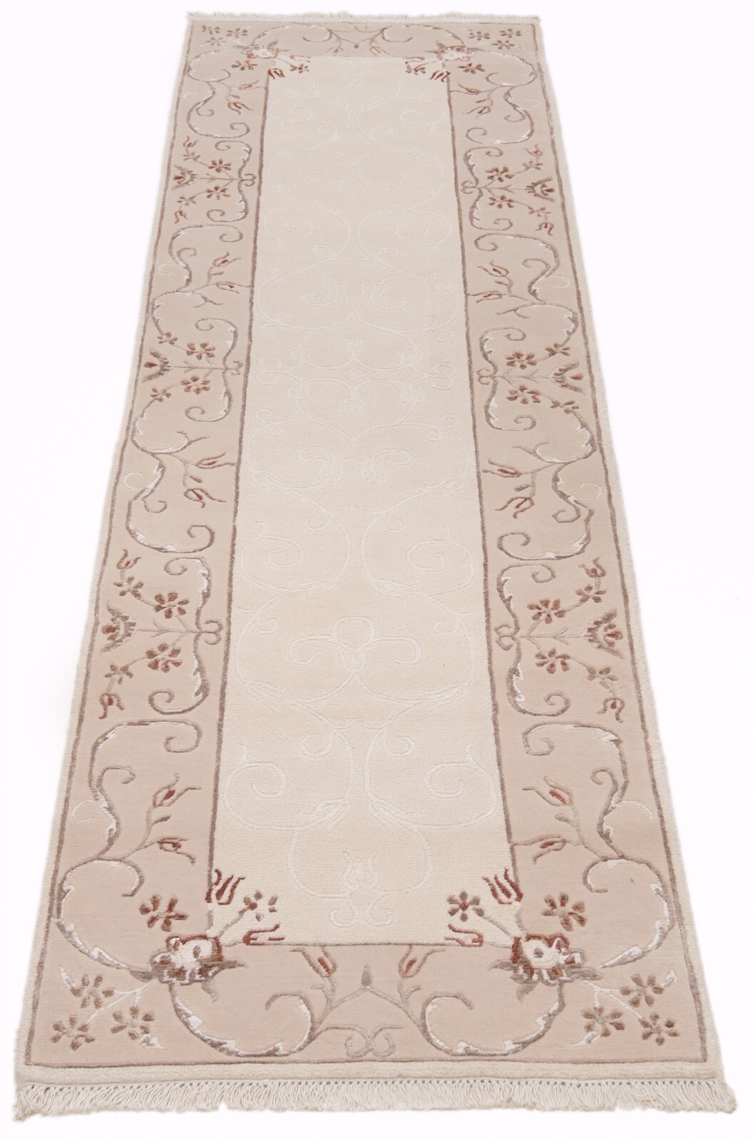 Modern Handwoven Oriental Rug 119 5/16×33 1/8in-Läufer,Oriental,Carpet,Rug,Beige