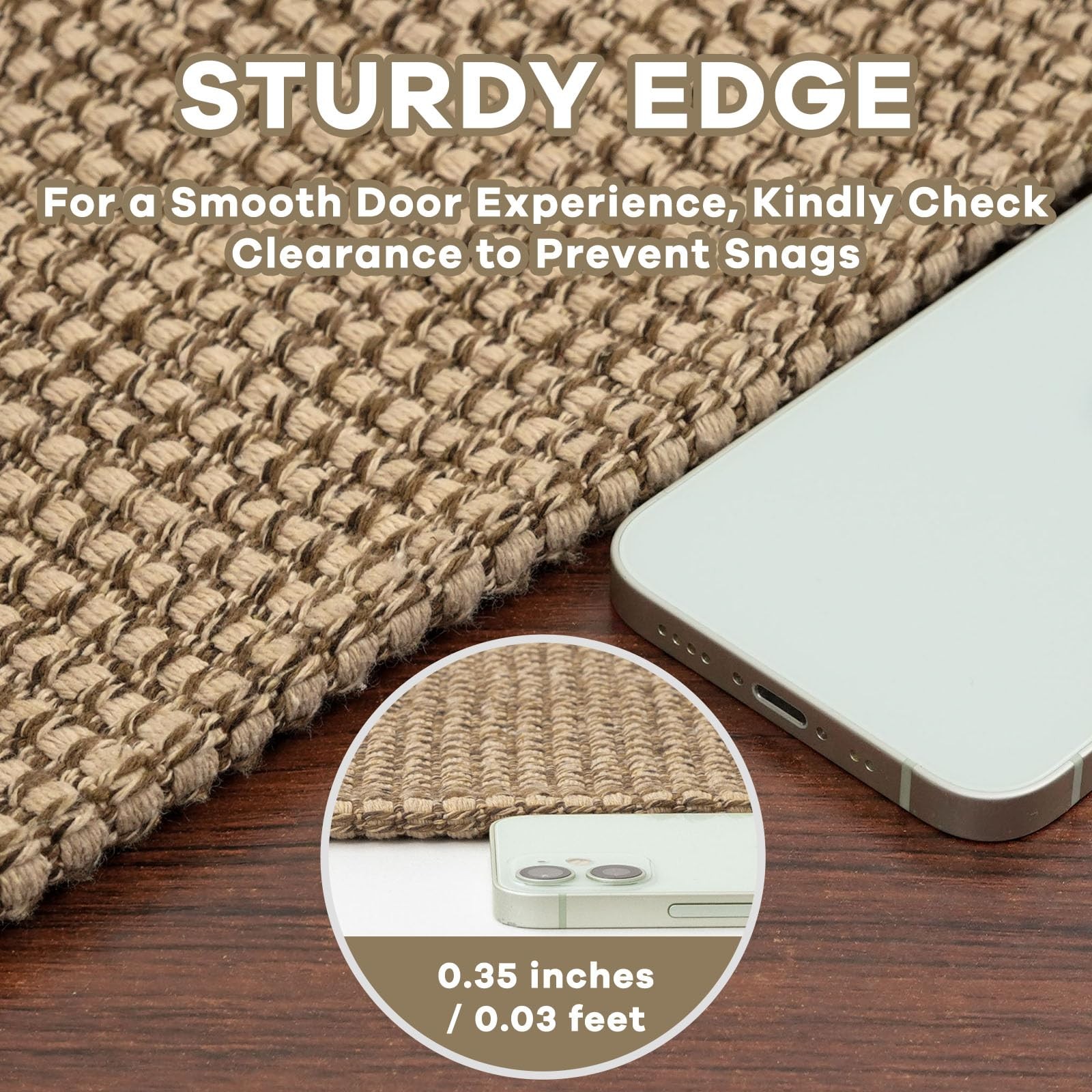 Woven Area Rug 2×3 Ft Washable 0.19 in Thick Non Slip Braided – Indoor Outdoor