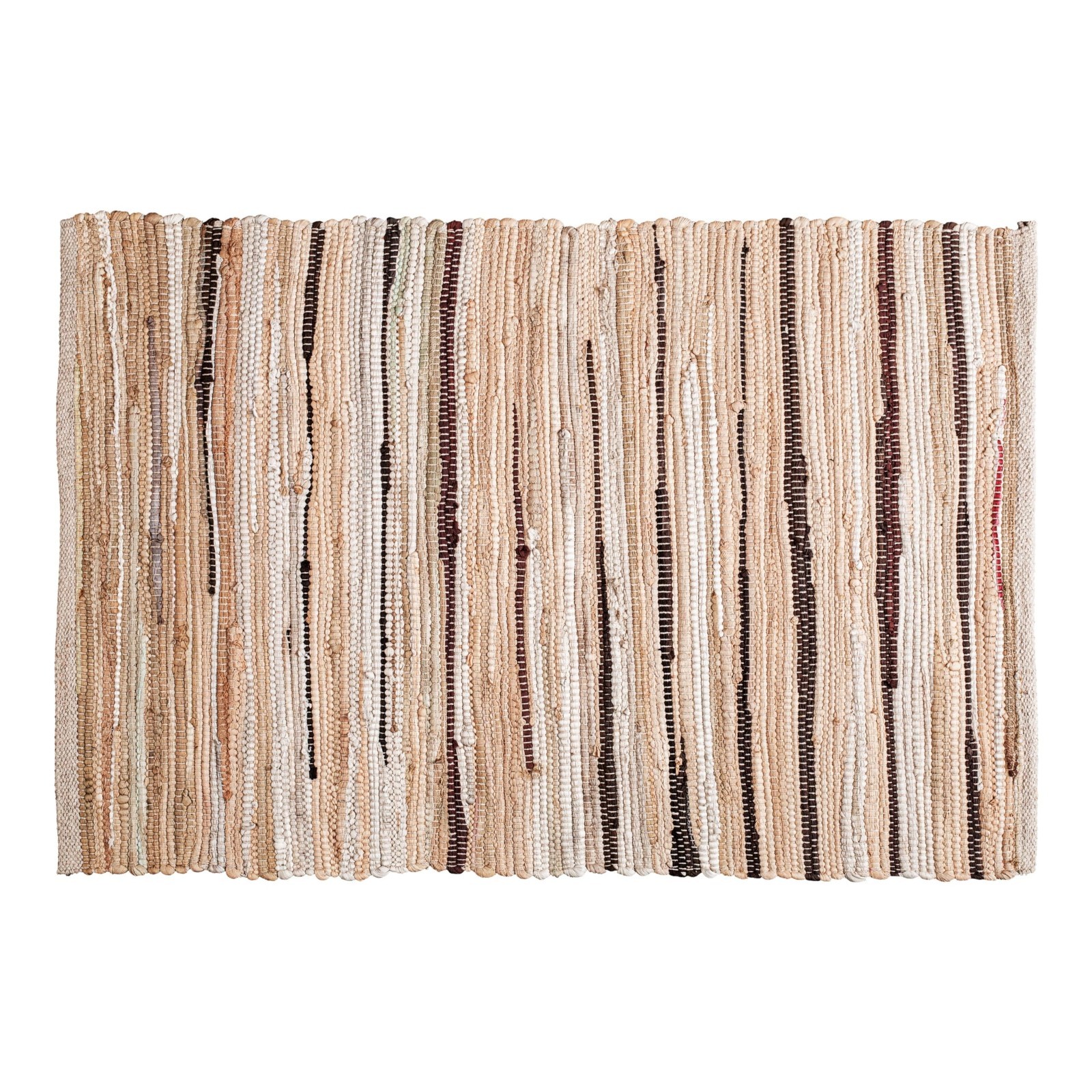 Recycled Cotton Rug 2×3, Chindi Hand Woven, ic Floor Mat, Brown