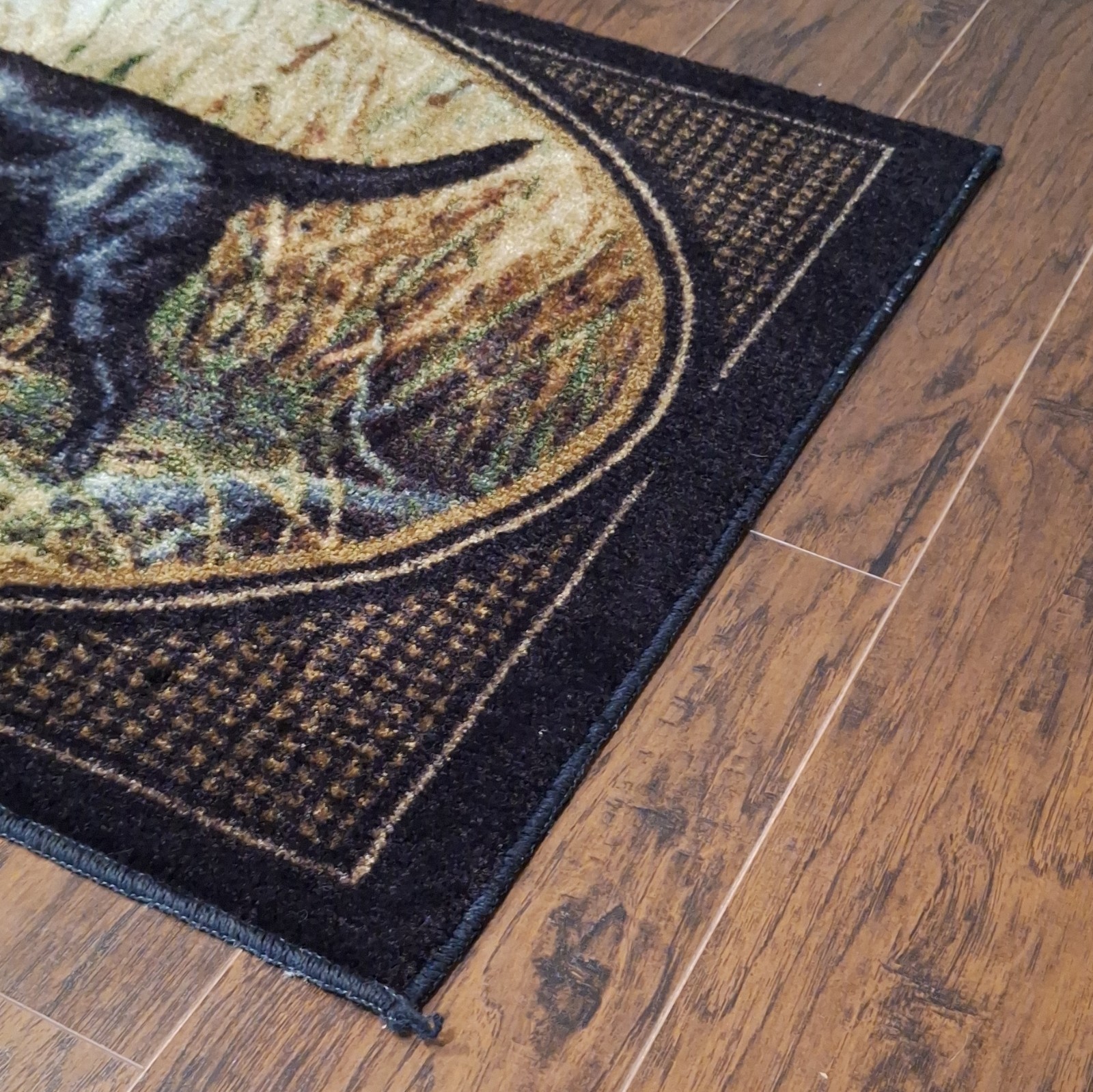Rug 30 x 50 Inch Black lab Black Retriever Hunting With Ducks.