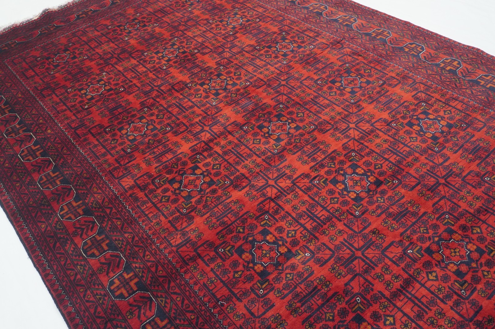 6’4″x9’8″ Red Khal Mohammadi Afghan Hand Knotted Wool Area Rug