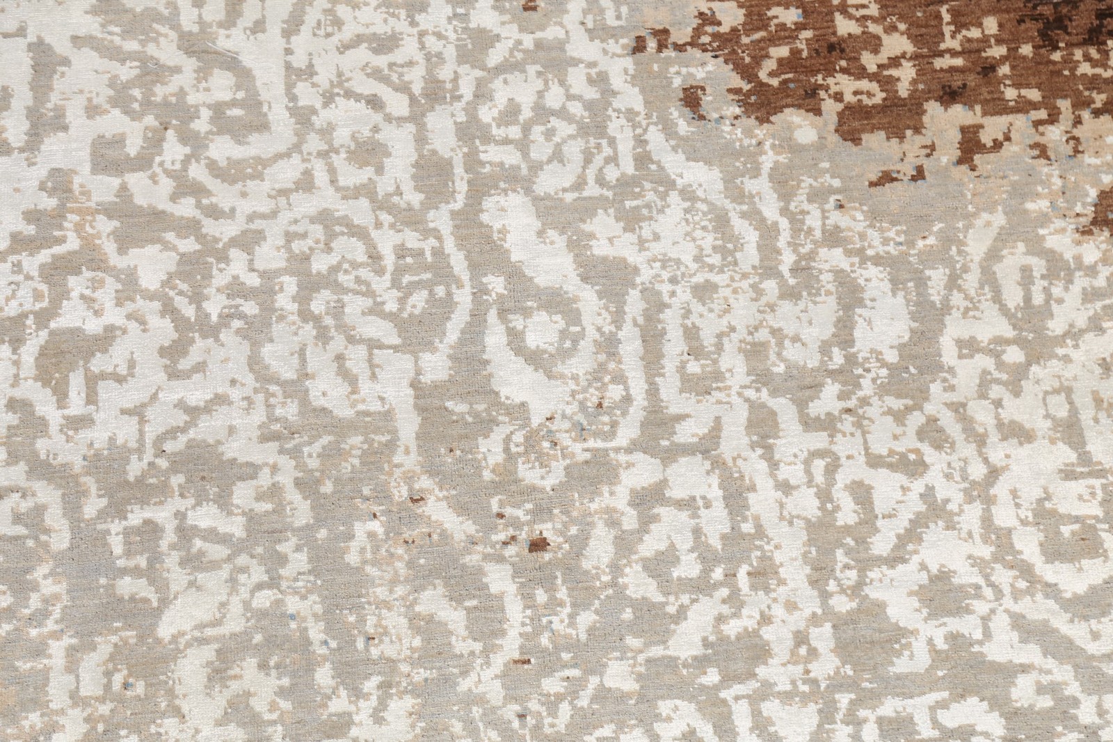 Vegetable Dye Wool & Silk Abstract Area Rug 6×10 Ft Hand-Knotted Modern Carpet