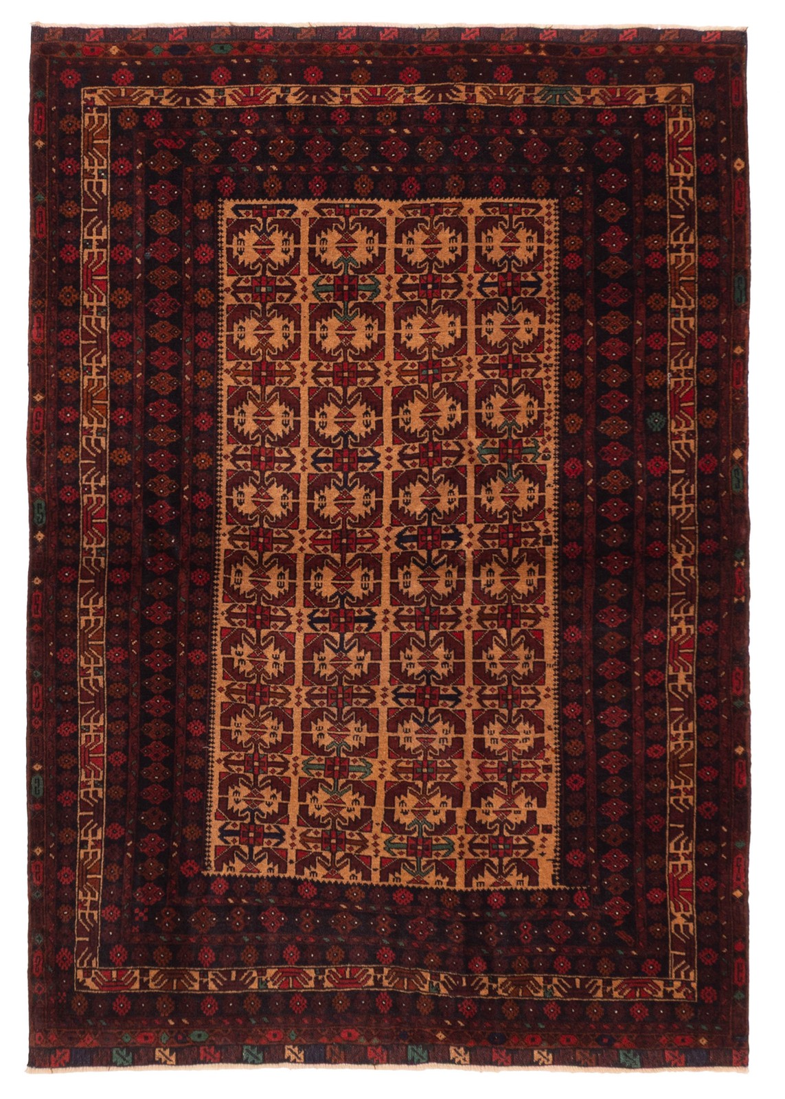 Vintage Hand-Knotted Area Rug 4’1″ x 6’4″ Traditional Oriental Wool Carpet