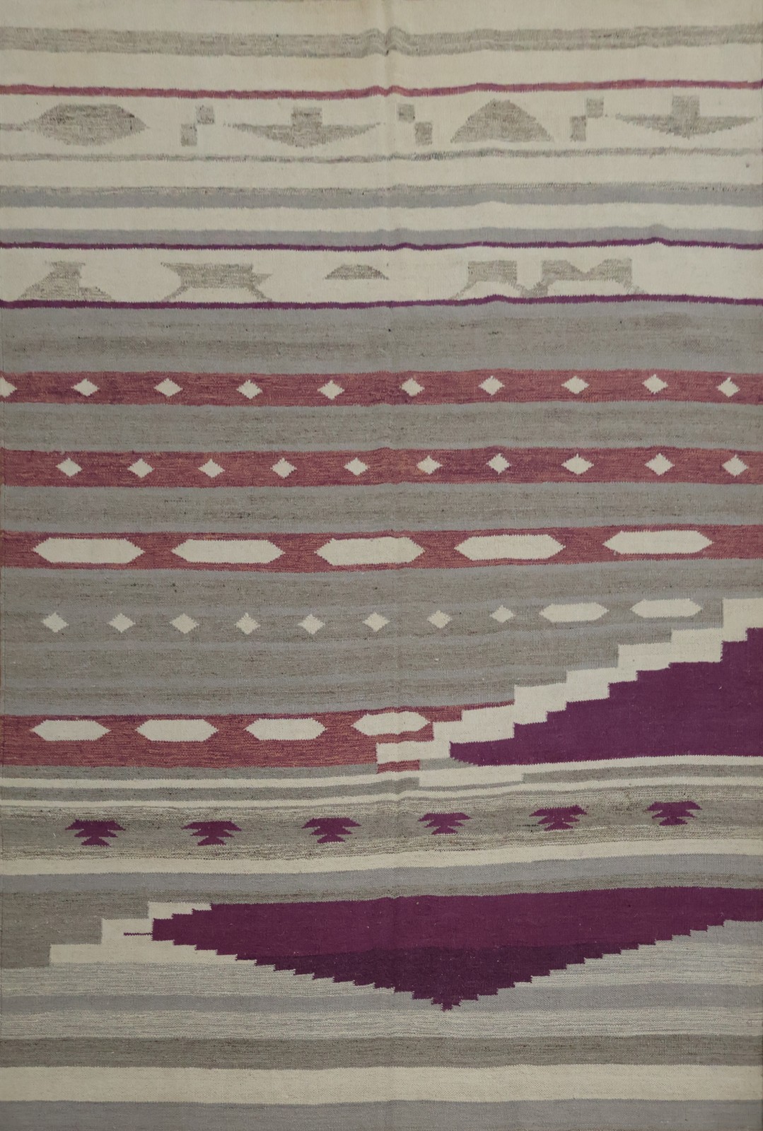 Flat Woven Reversible Kilim Area Rug 8×10 Geometric Turkish Living Room Carpet