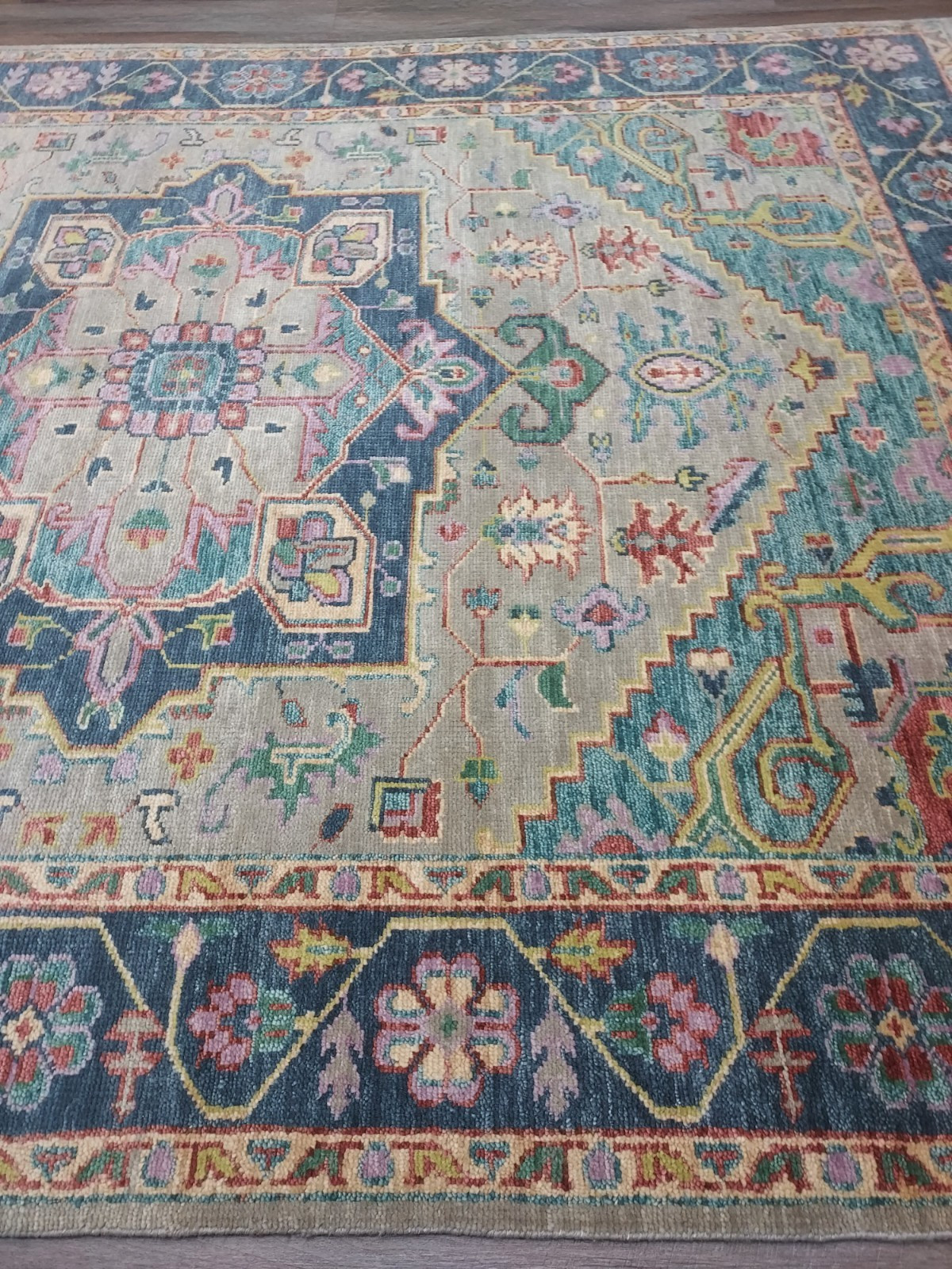 STUNNING 9×12 TURKISH SERAPI HERIZ RUG,VIBRANT FRESH COLOR PALETTE MODERN SCHEME