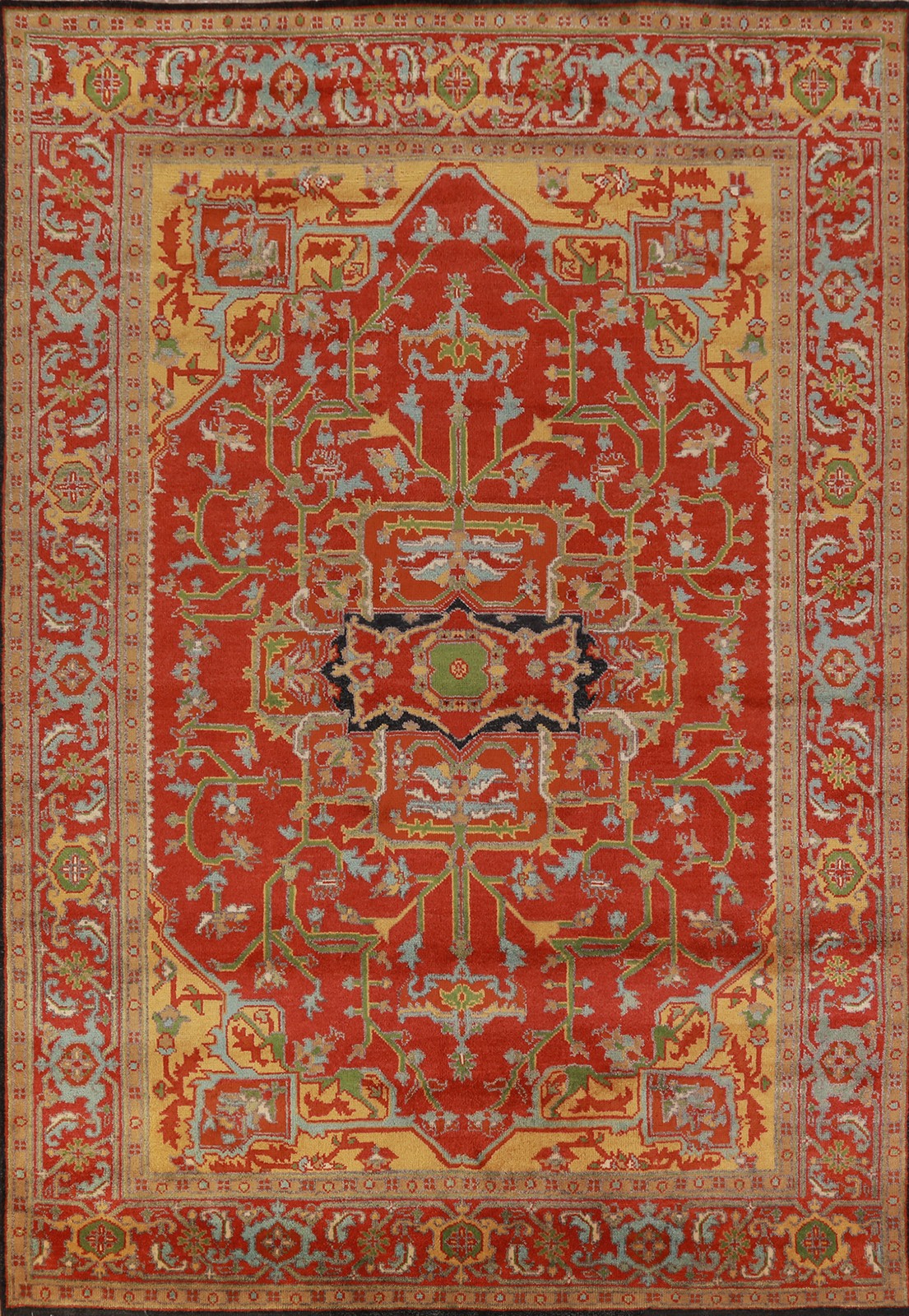 Handmade Room Size Area Rug 9×12 Orange Wool Home Decor Oriental Classic Carpet