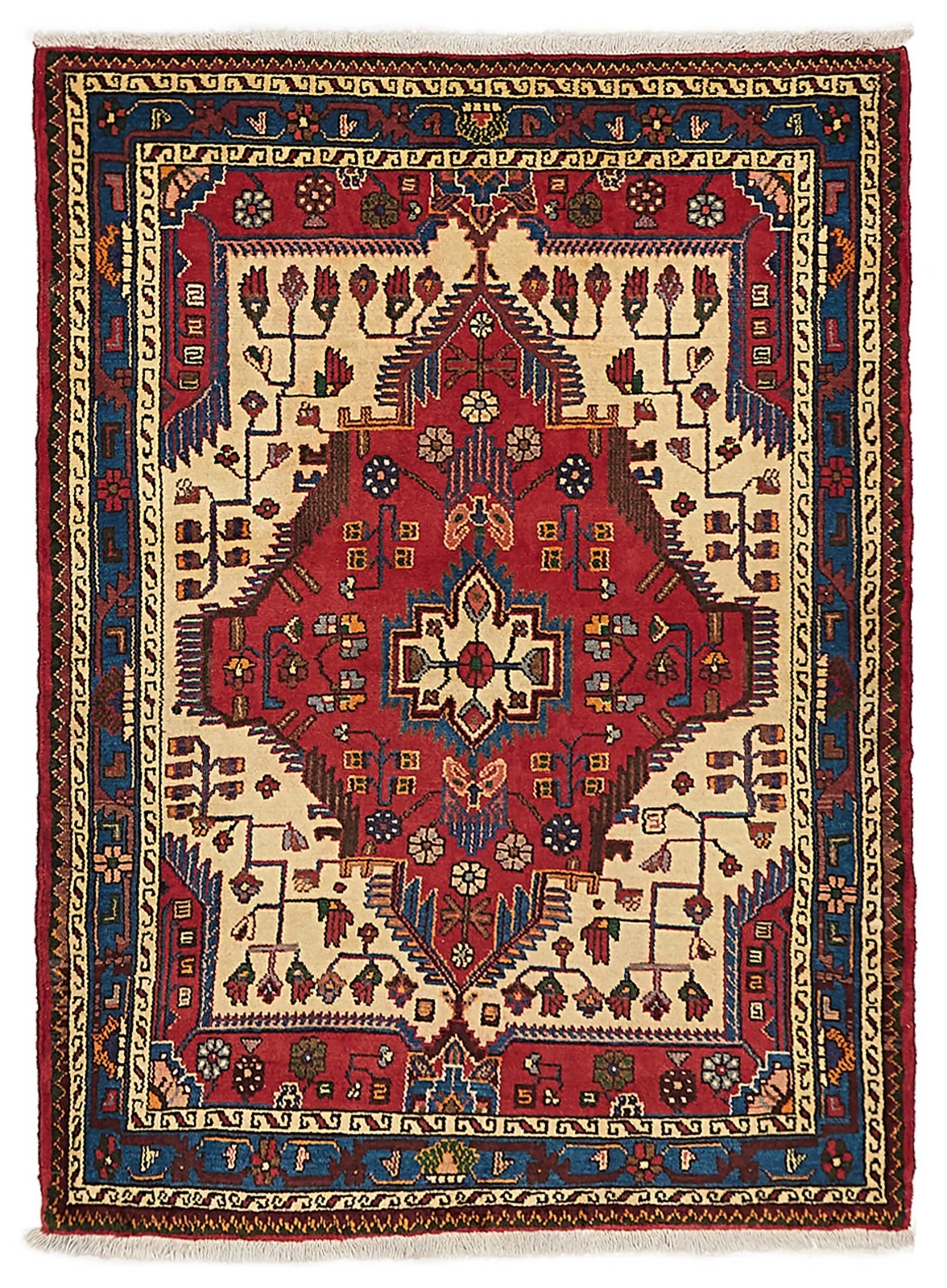 Traditional Vintage Hand-Knotted Area Rug 3’6″ x 4’9″ Oriental Wool Carpet