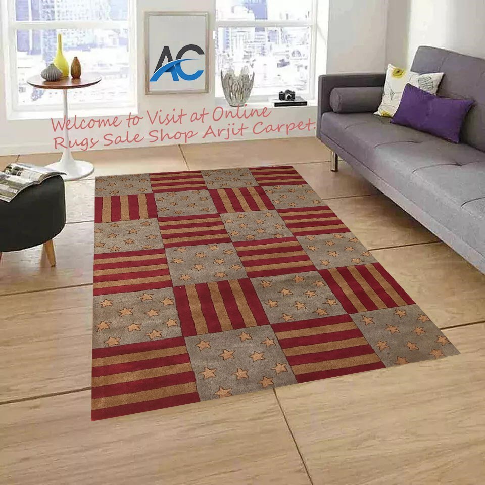 Striped Modern Designer Rugs Handmade Rugs Luxurious Comfort and Hand Tufted