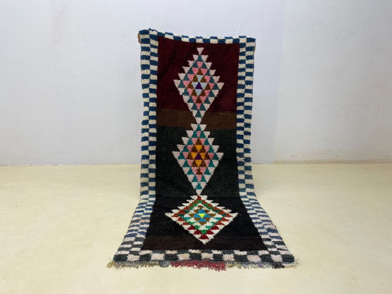 Moroccan Handmade Home Cotton Rug 2’6×6’2 Authentic Berber Vintage Decor Rug