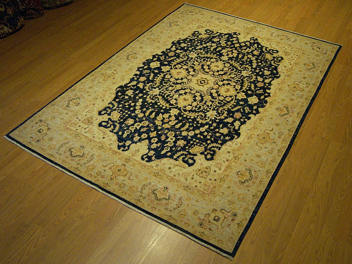 5.5 x 8 HAND KNOTTED High Quality Afghan Ziegler Rug_Veggie Dyed Soft Fine Wool