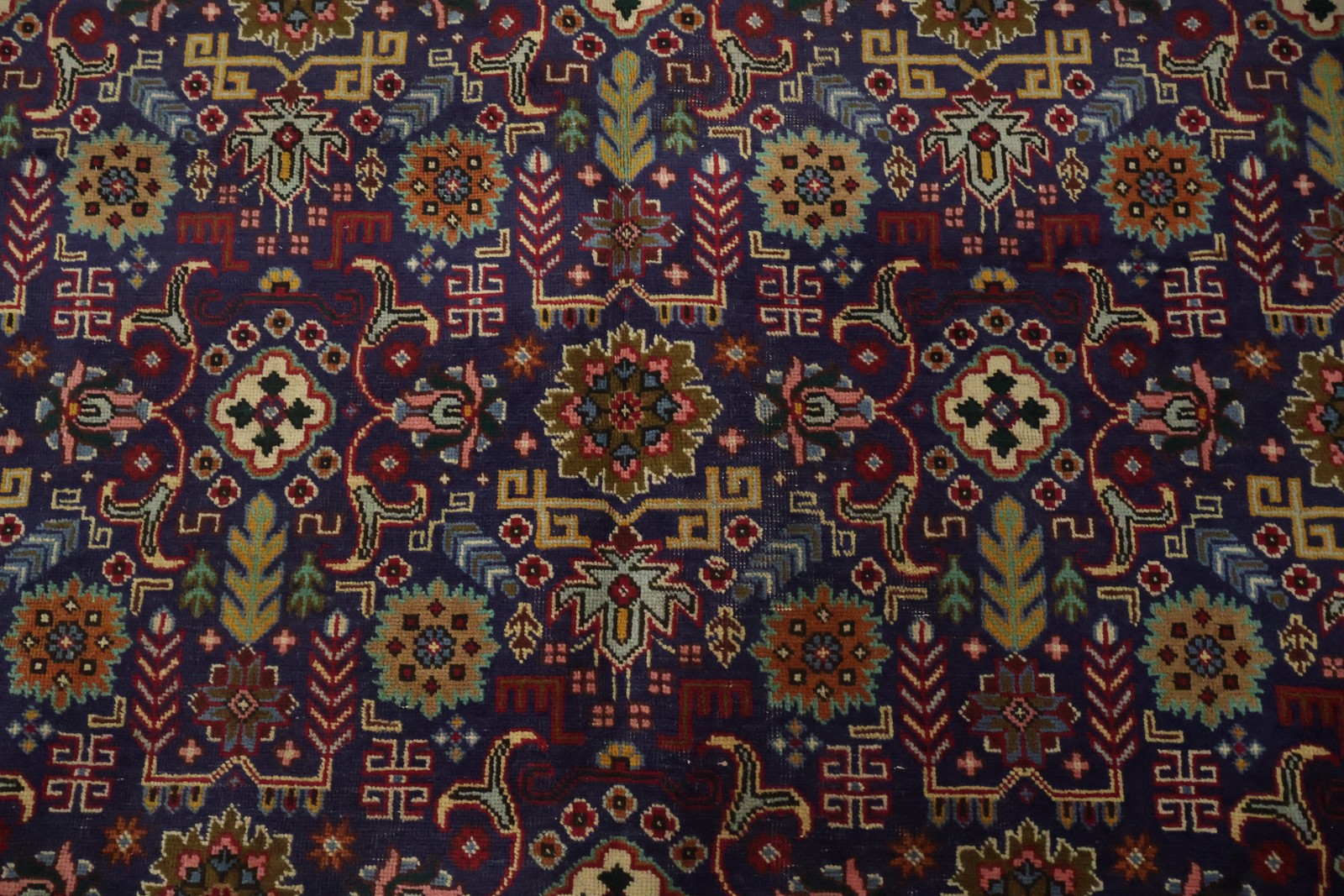 Blue Living Room Area Rug 7×10 Traditional Hand-made Vintage Wool Classic Carpet