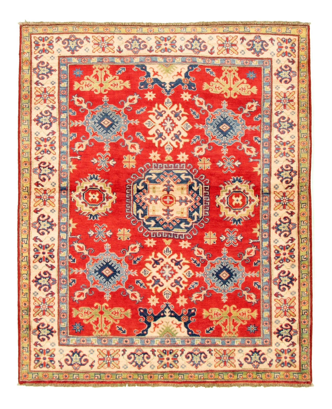 Hand Knotted Area Rug 5’0″ x 6’0″ Traditional Oriental Wool Carpet