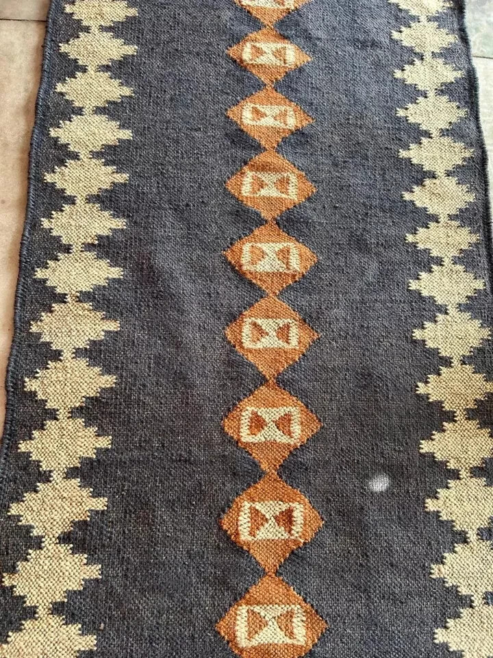 Kilim Rug aztec kilim Runner Vintage Wool Jute Rug Southwestern Stair kilim rug